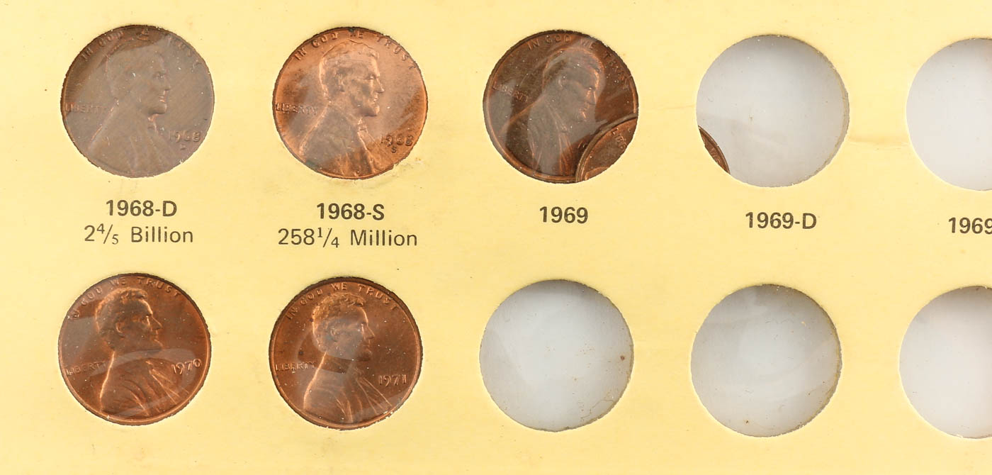 Group of Over One Hundred Lincoln Cents and Thirteen Jefferson Nickels