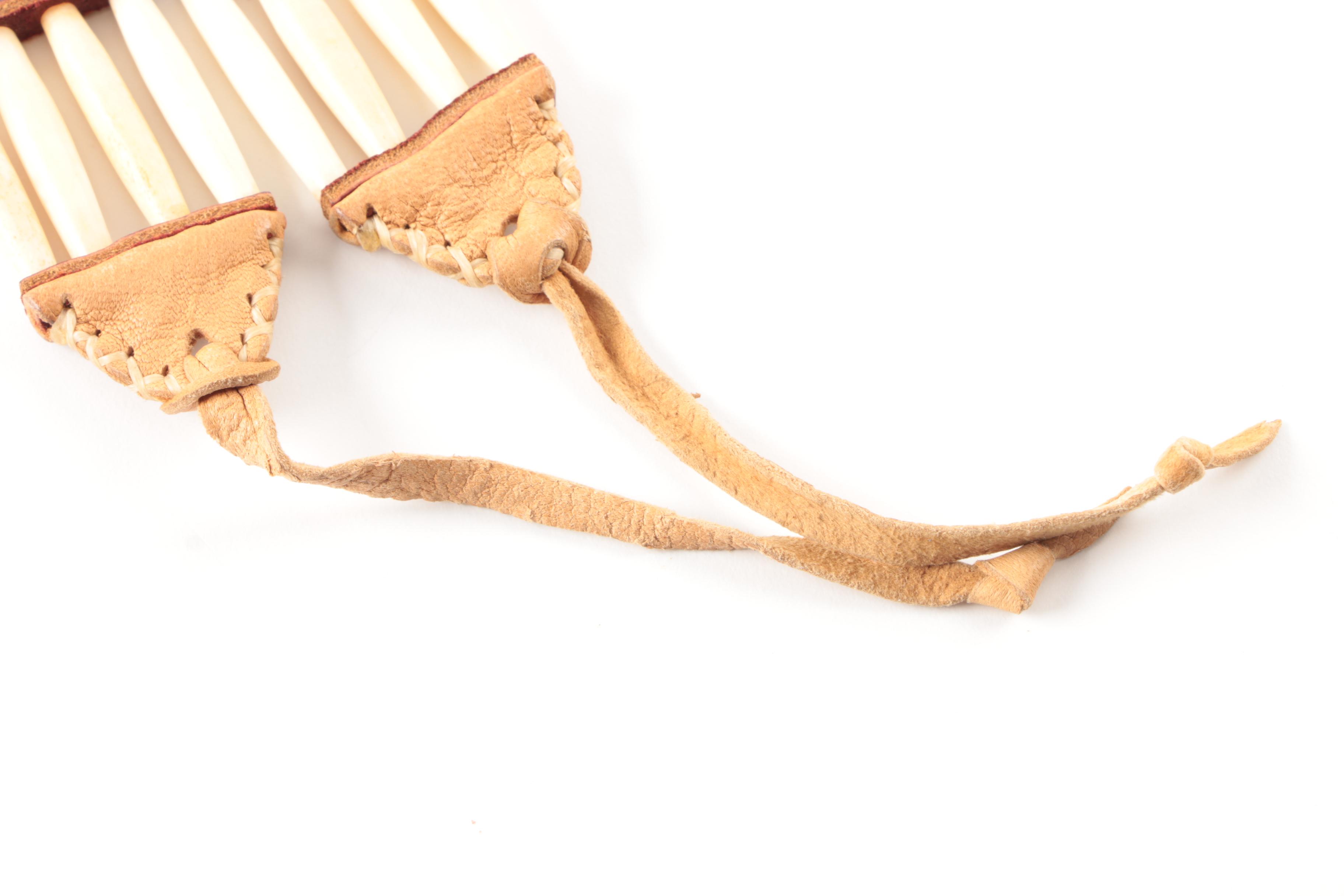 Sterling Silver Coral and Turquoise Inlay Buckles and Costume Bone Necklace