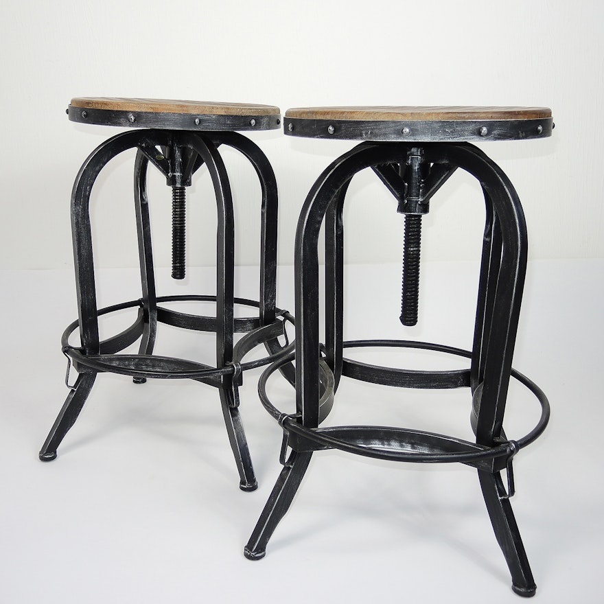 Industrial Style Swivel Bar Stools