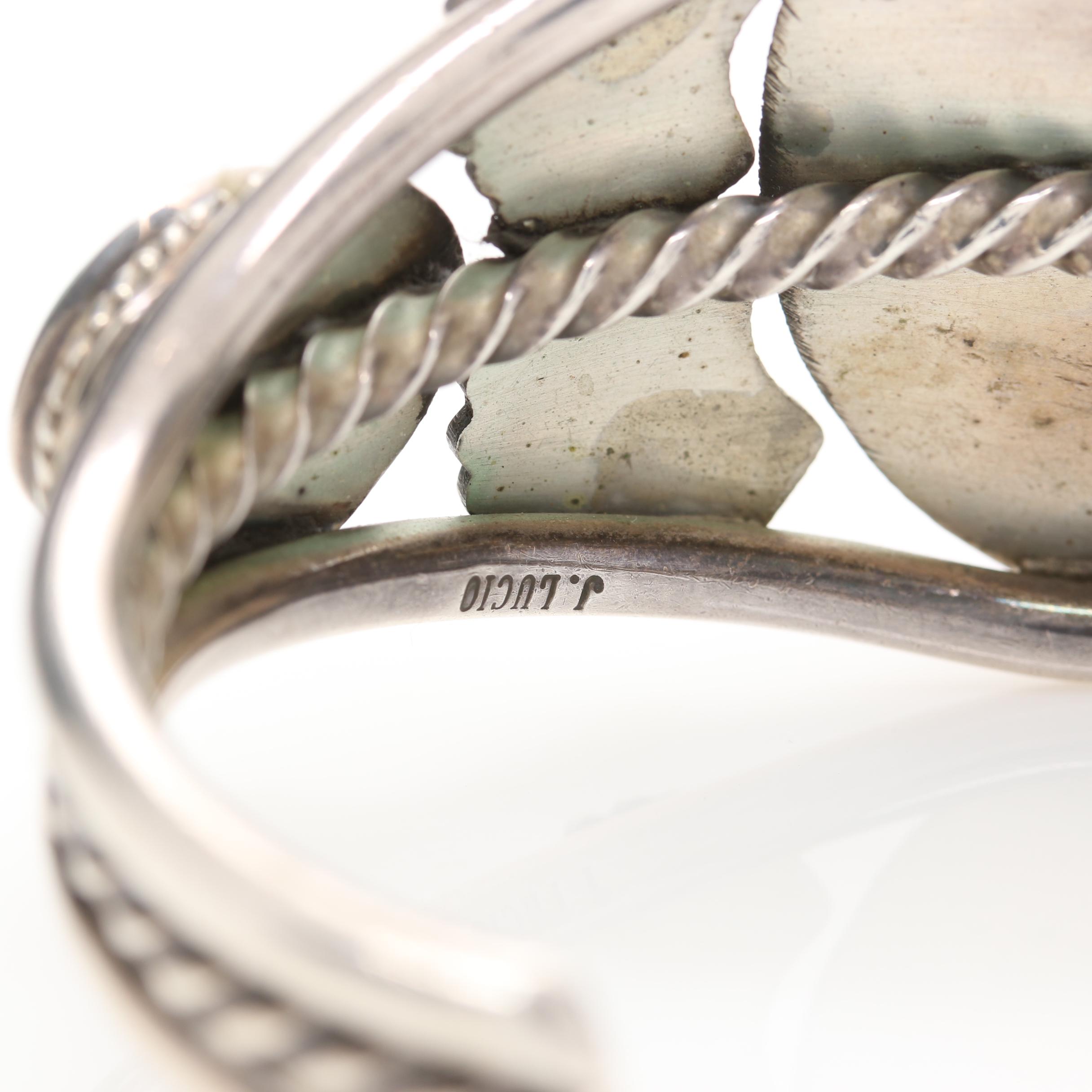 John Lucio Native American Zuni Tribe Sterling Silver Spiny Oyster Cuff