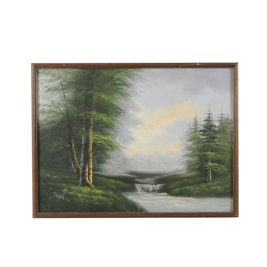 Tran Oil Painting of Forest Scene