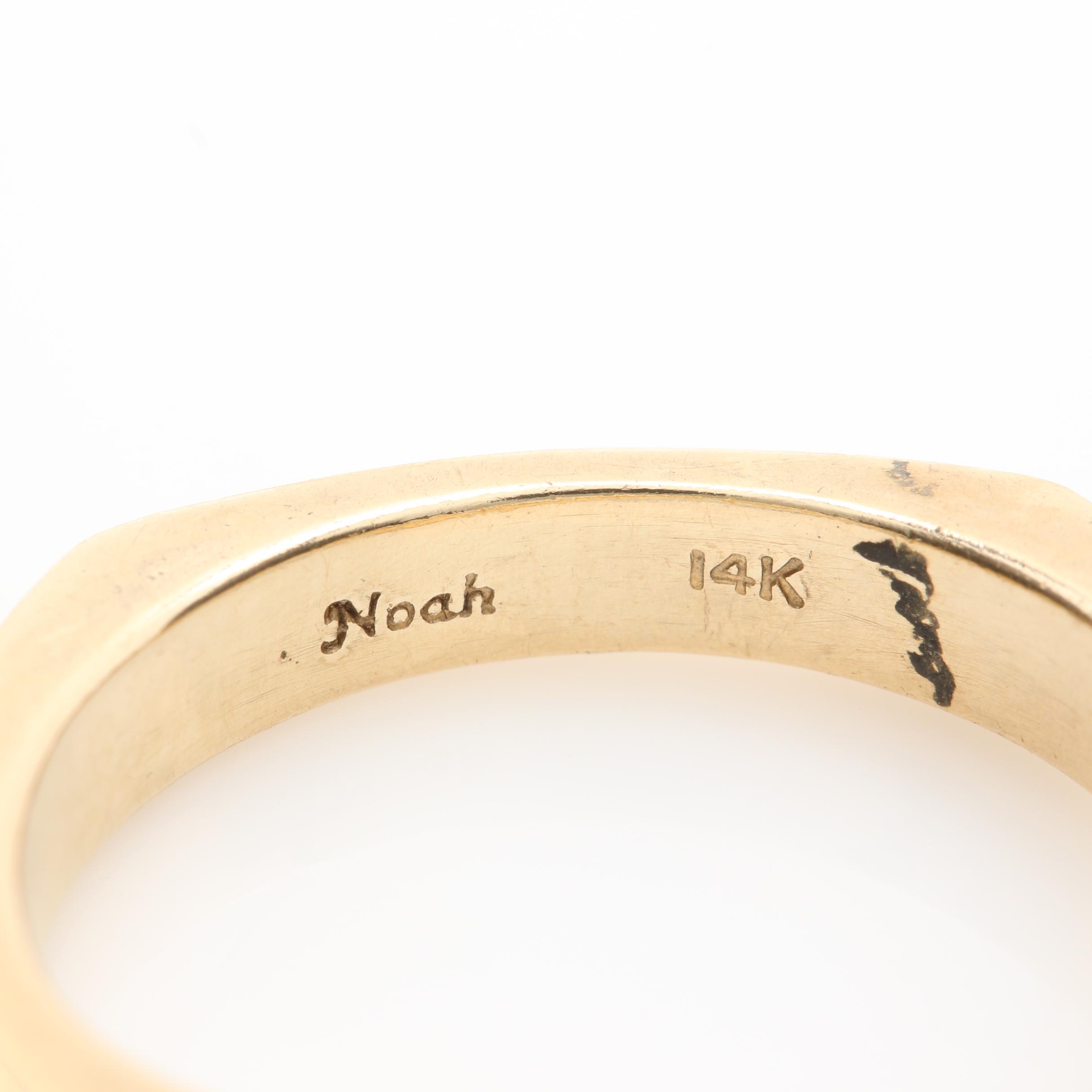 14K Yellow Gold Scalloped Ring