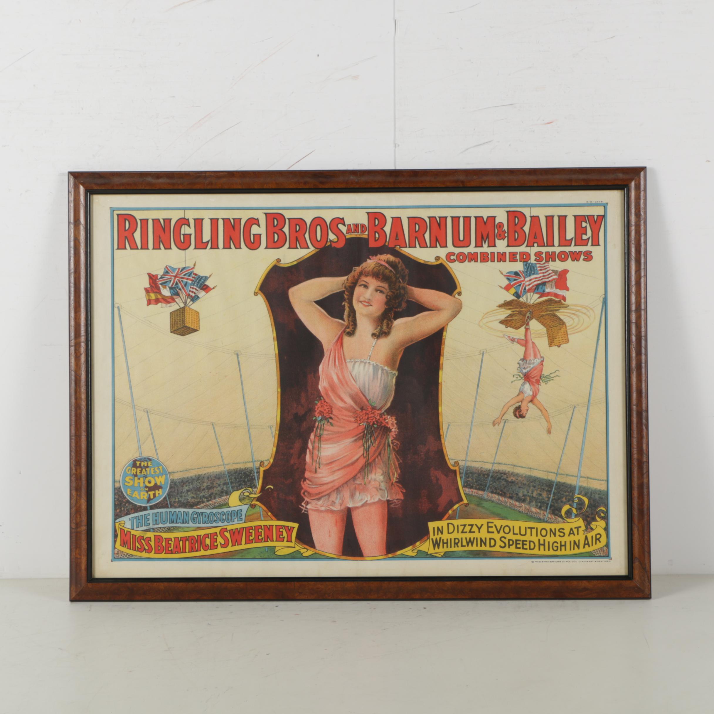 Ringling Bros and Barnum & Bailey Color Lithograph Advertisement