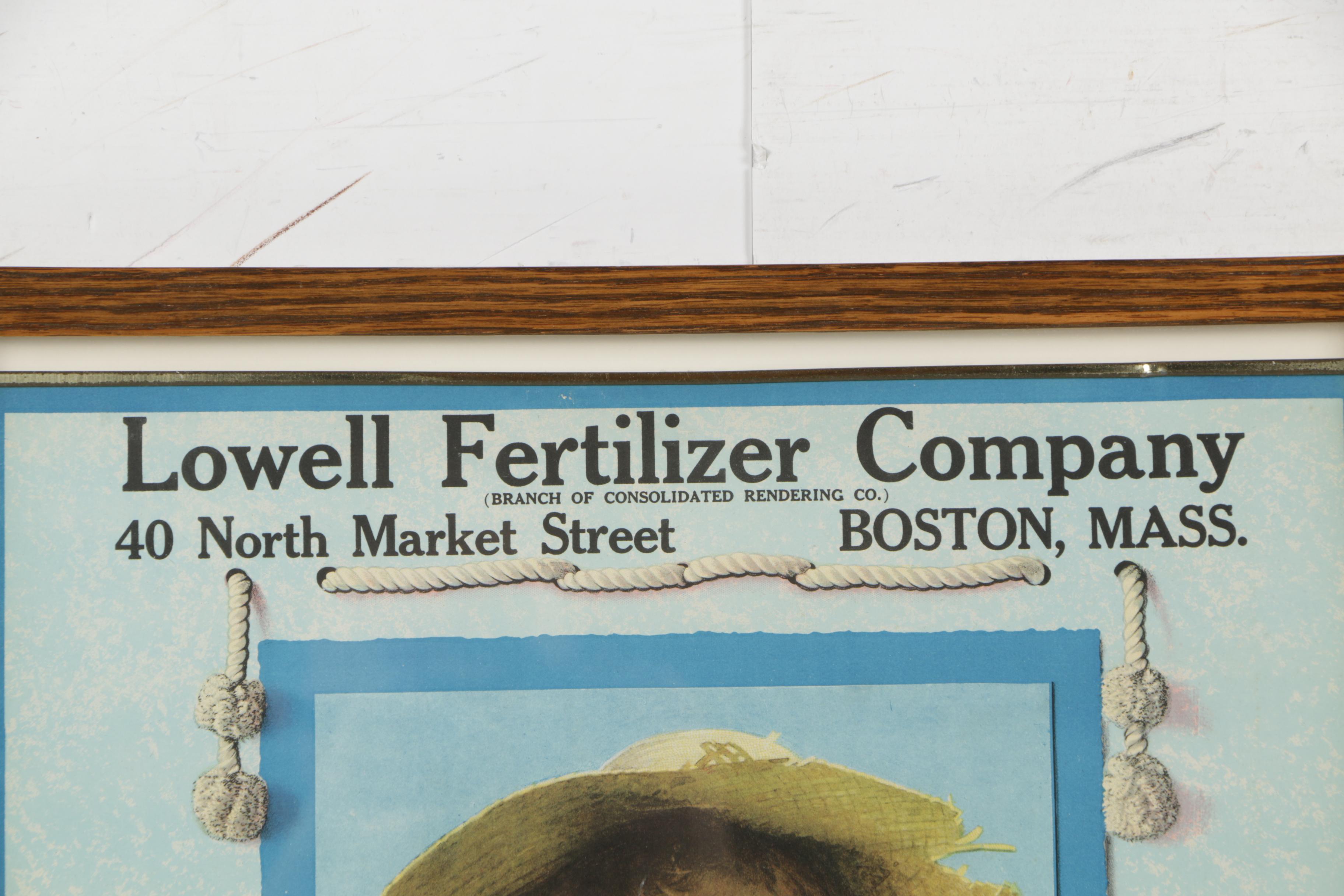 1921 Offset Lithographic Monthly Calendar Fertilizer Advertisement