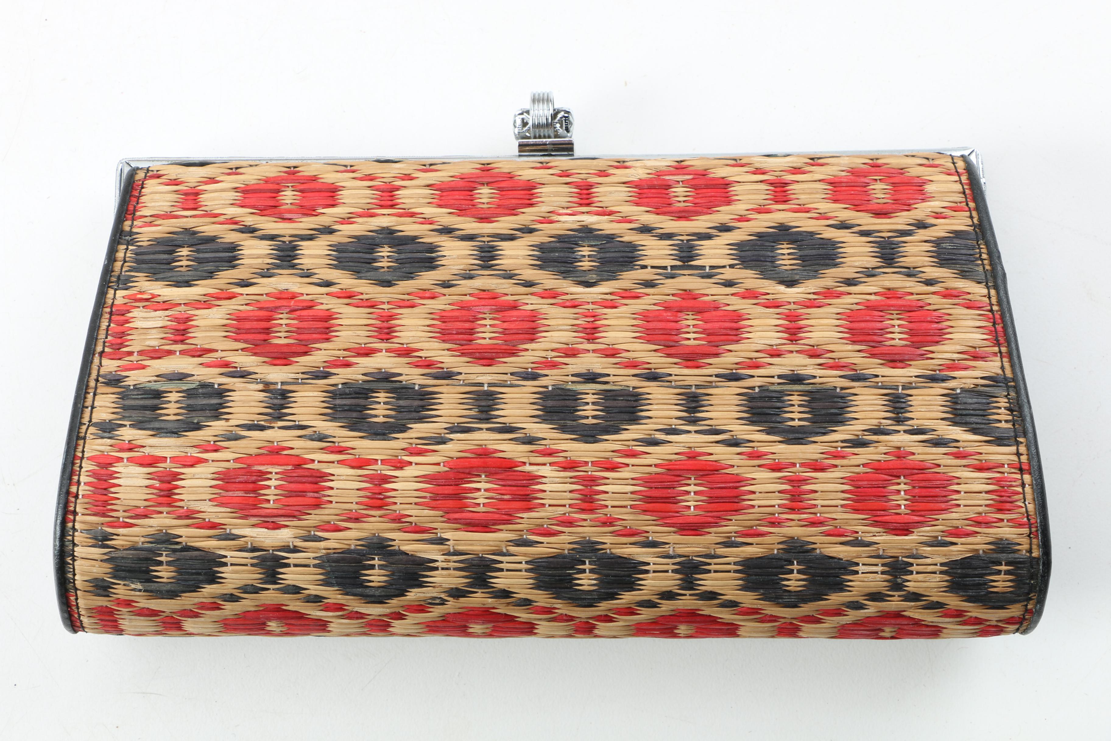 Vintage Cork and Woven Straw Handbags Including Stuart Weitzman and Victor Costa