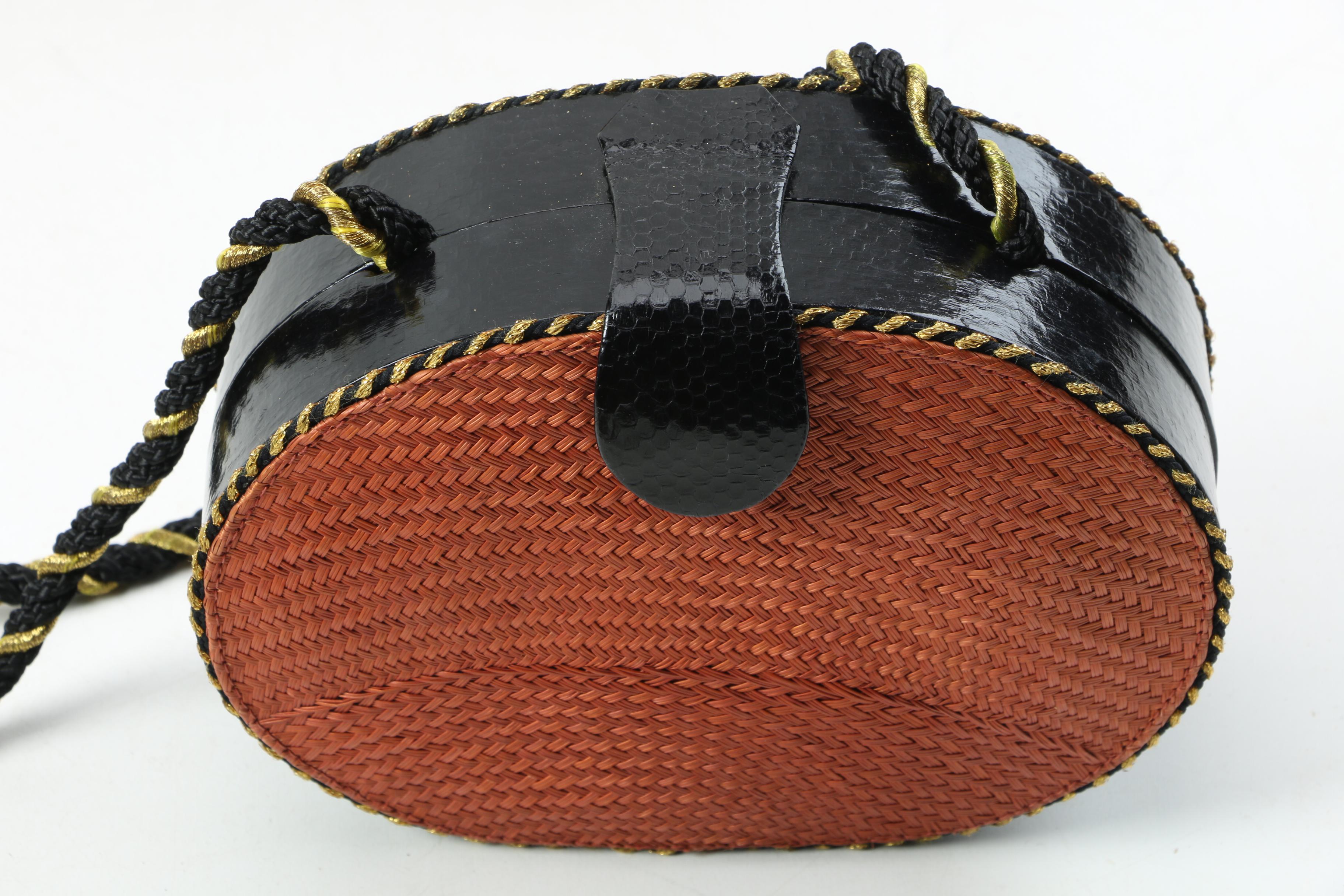 Vintage Cork and Woven Straw Handbags Including Stuart Weitzman and Victor Costa