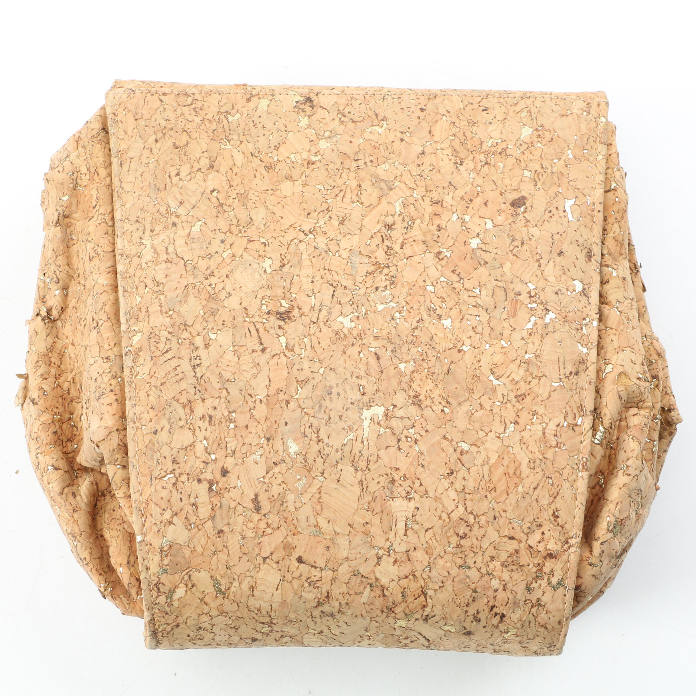 Vintage Cork and Woven Straw Handbags Including Stuart Weitzman and Victor Costa