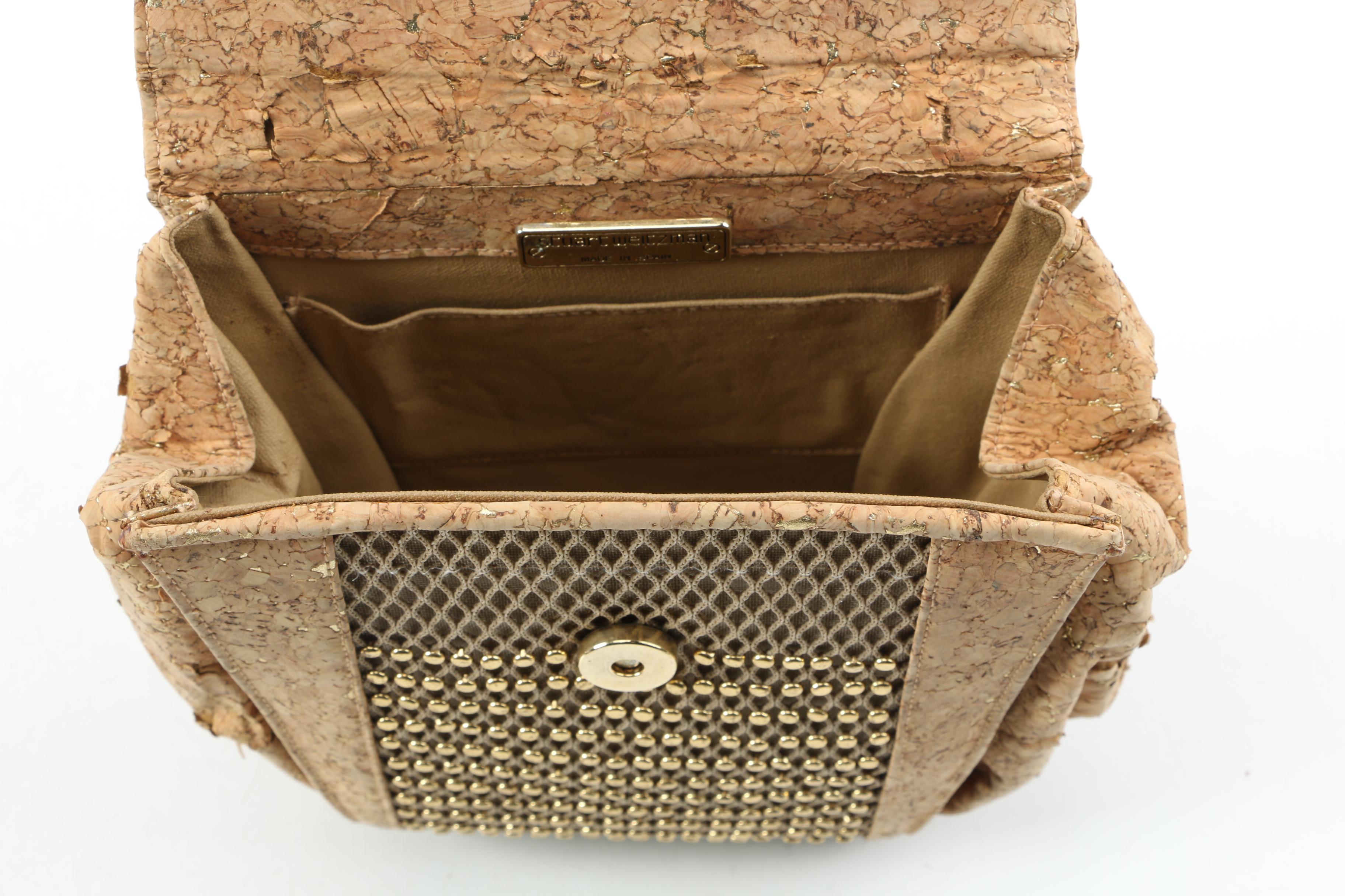 Vintage Cork and Woven Straw Handbags Including Stuart Weitzman and Victor Costa