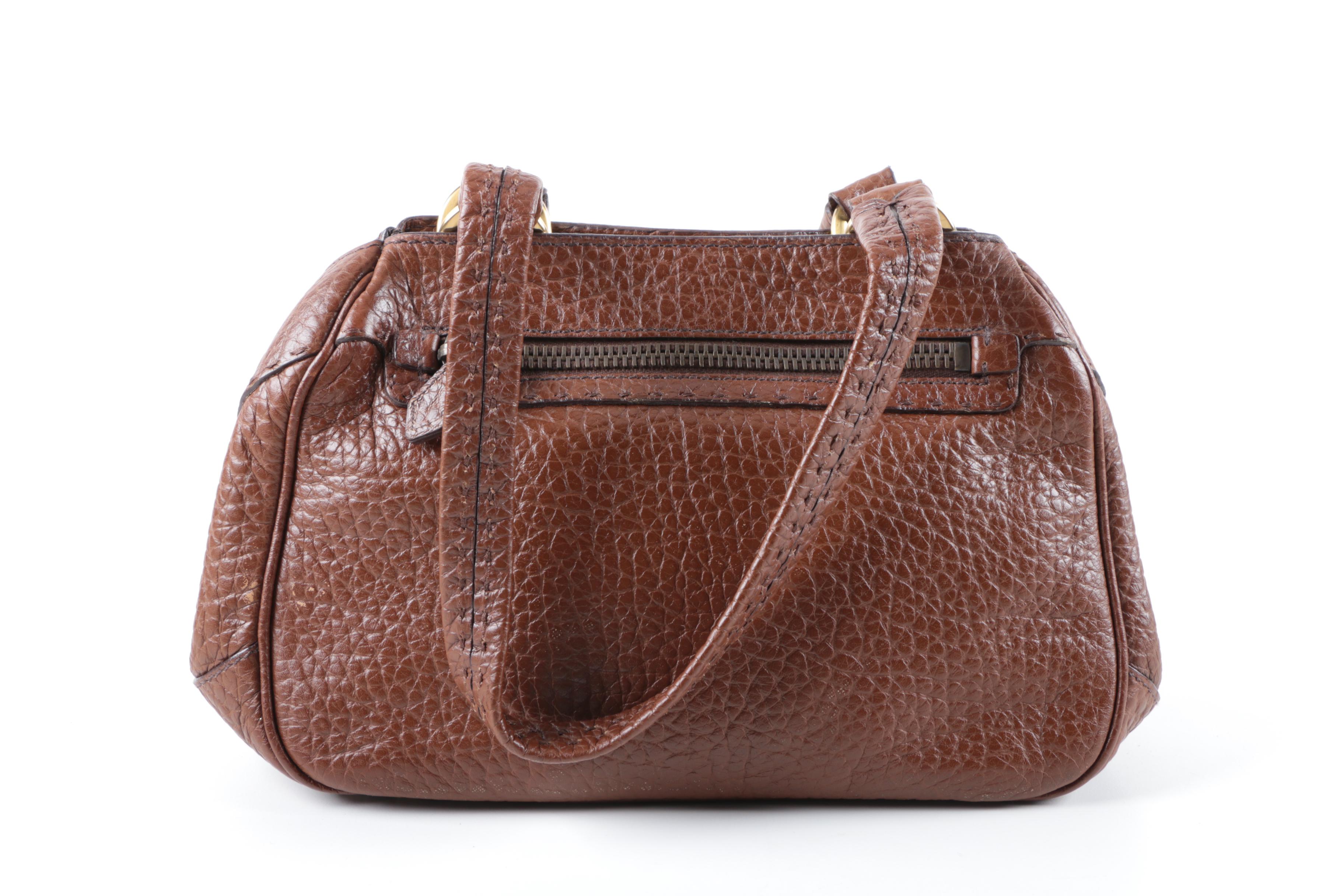 Prada Berlino Pebbled Leather Shoulder Bag
