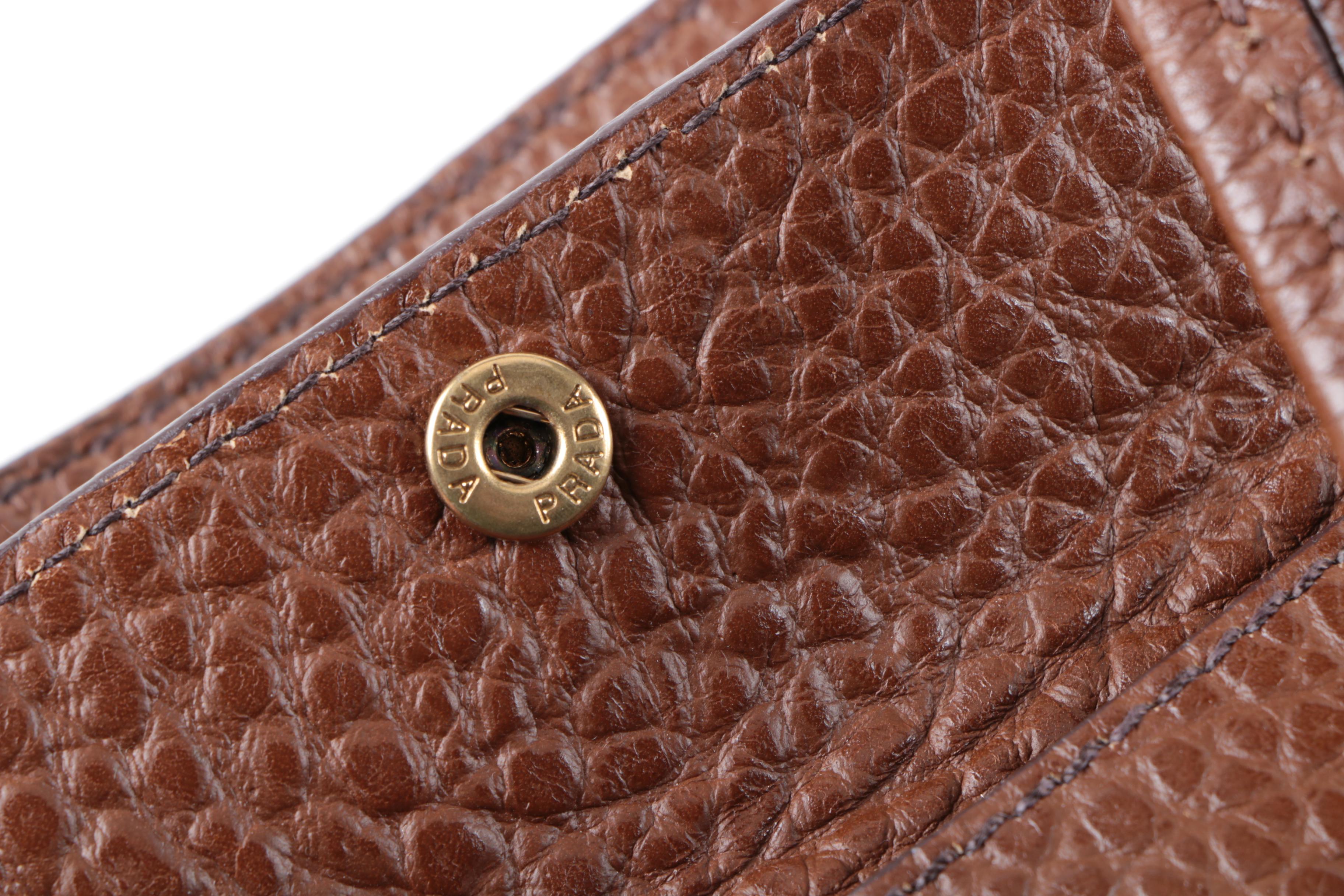 Prada Berlino Pebbled Leather Shoulder Bag