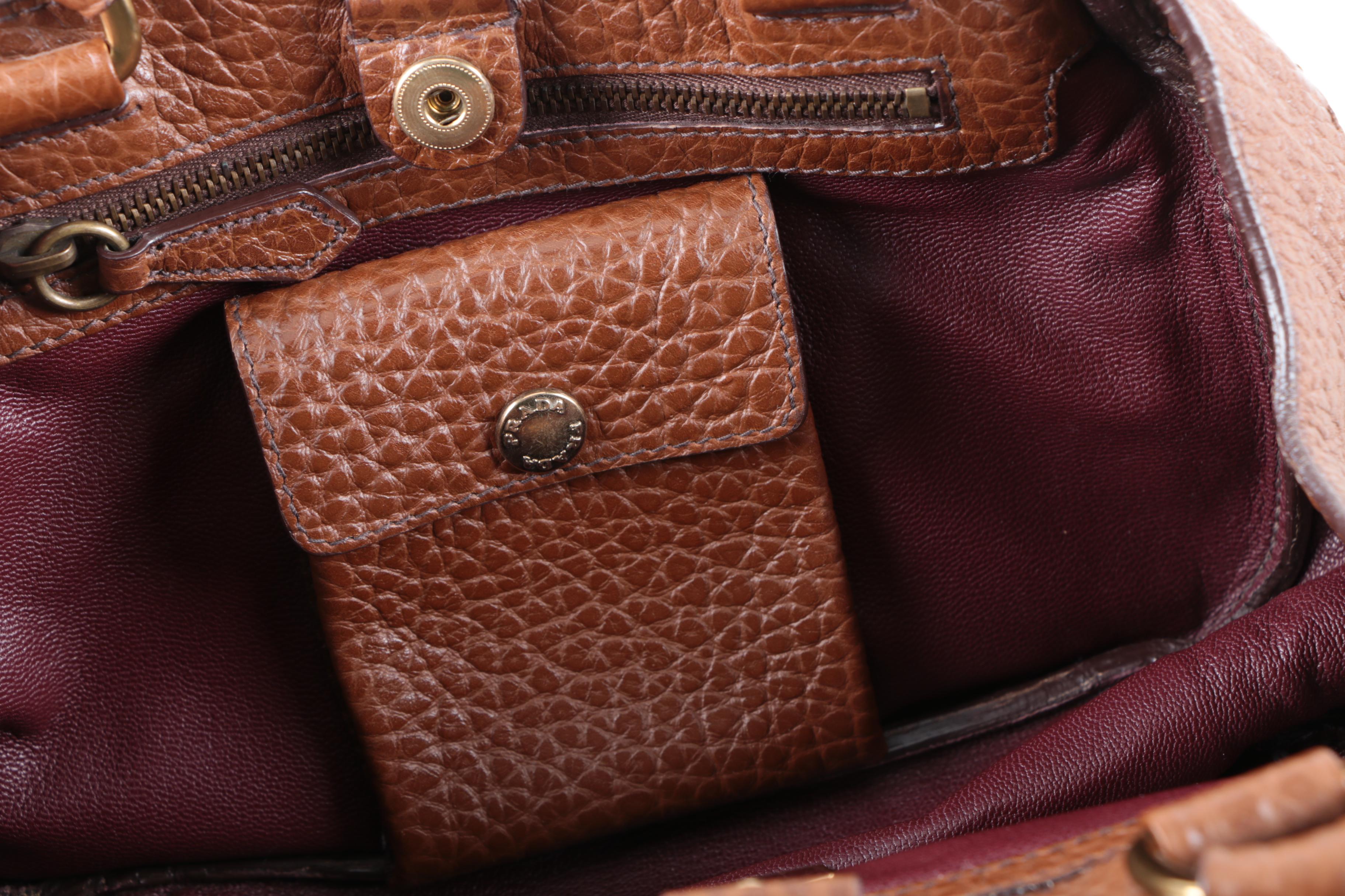 Prada Berlino Pebbled Leather Shoulder Bag