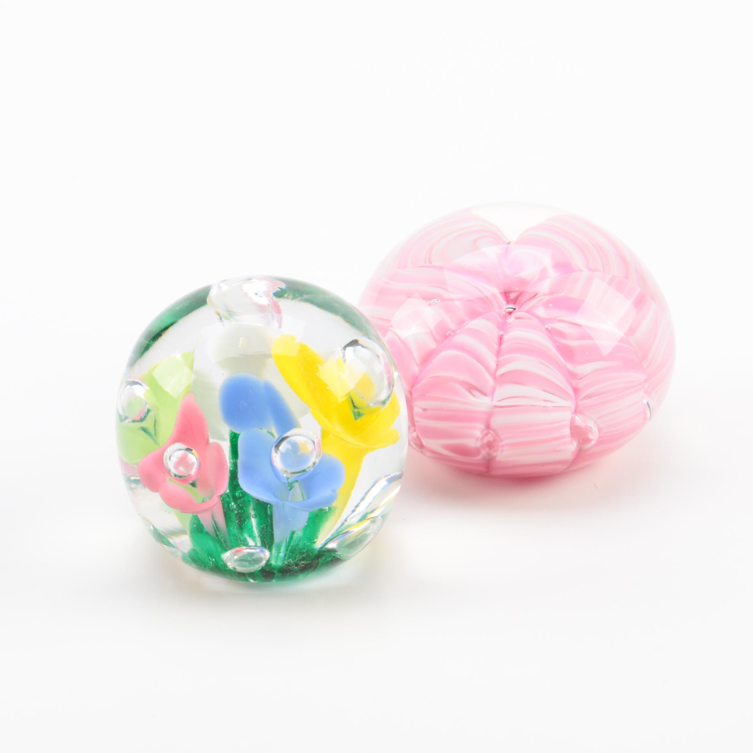 Art Glass Paperweights Featuring Joe St. Clair and Joe Rice