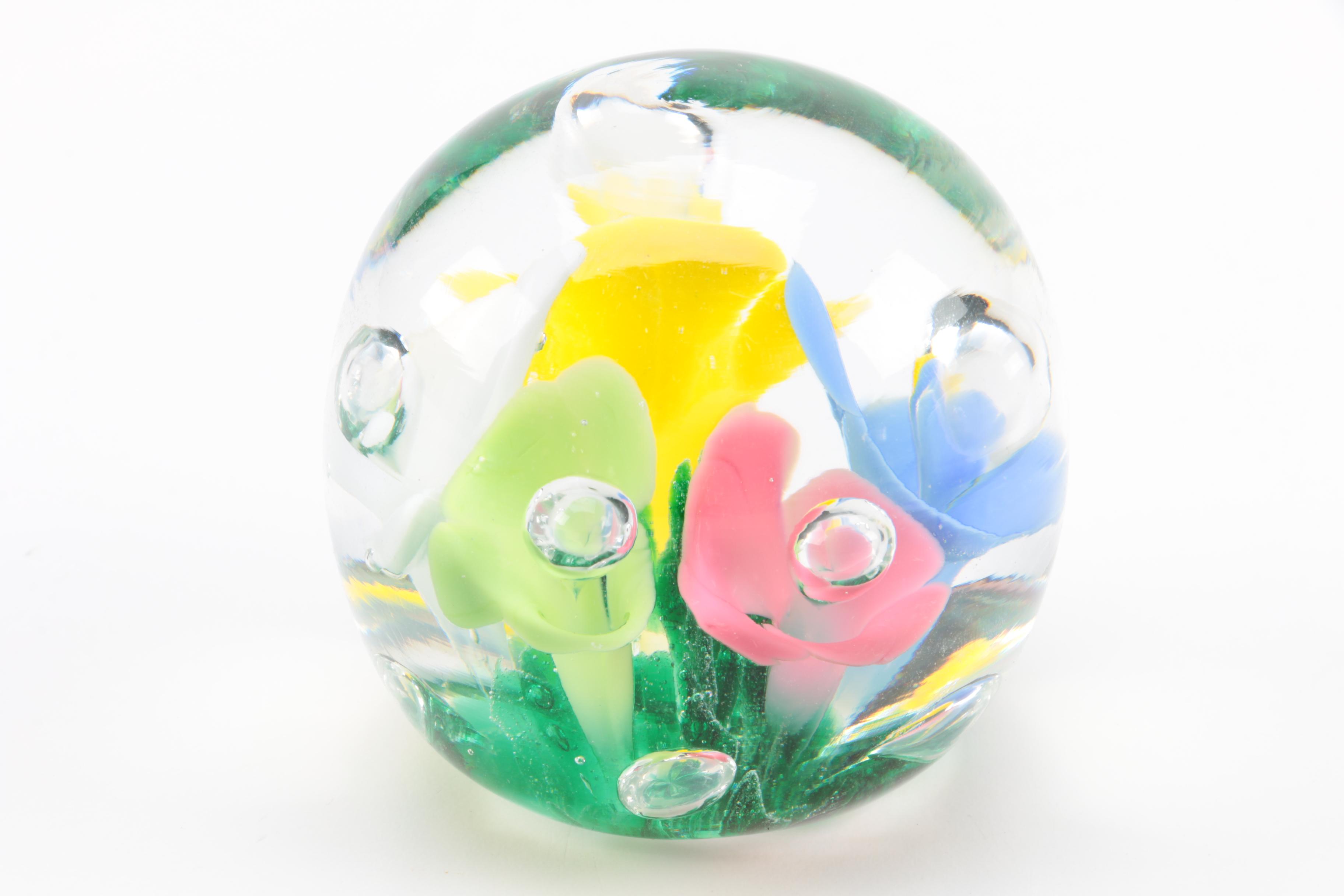 Art Glass Paperweights Featuring Joe St. Clair and Joe Rice