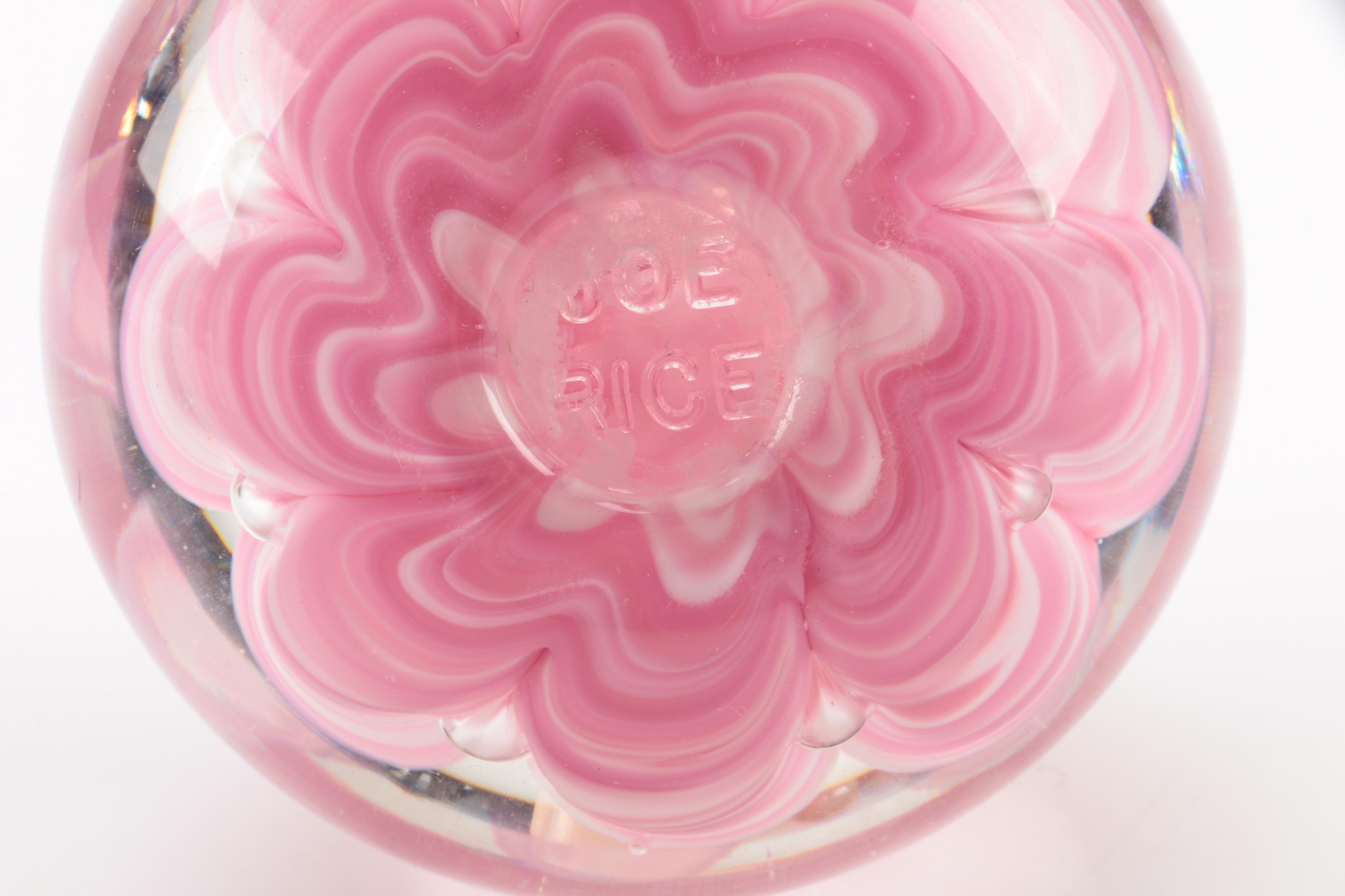 Art Glass Paperweights Featuring Joe St. Clair and Joe Rice
