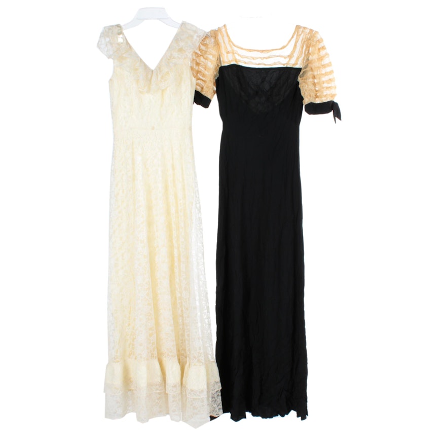 Women's Vintage Lace and Evening Dresses