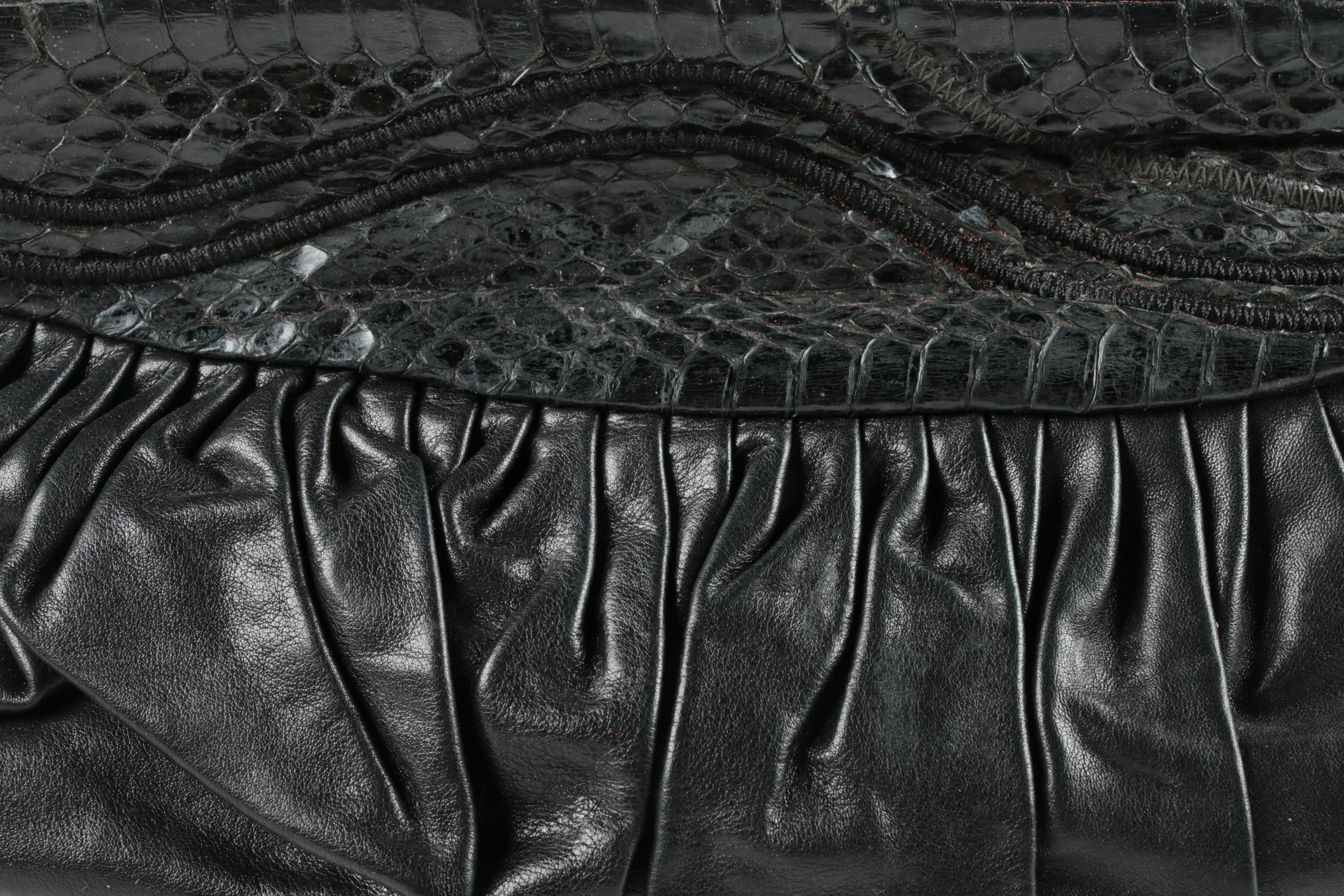 Black Leather and Snakeskin Handbags Including Desmo
