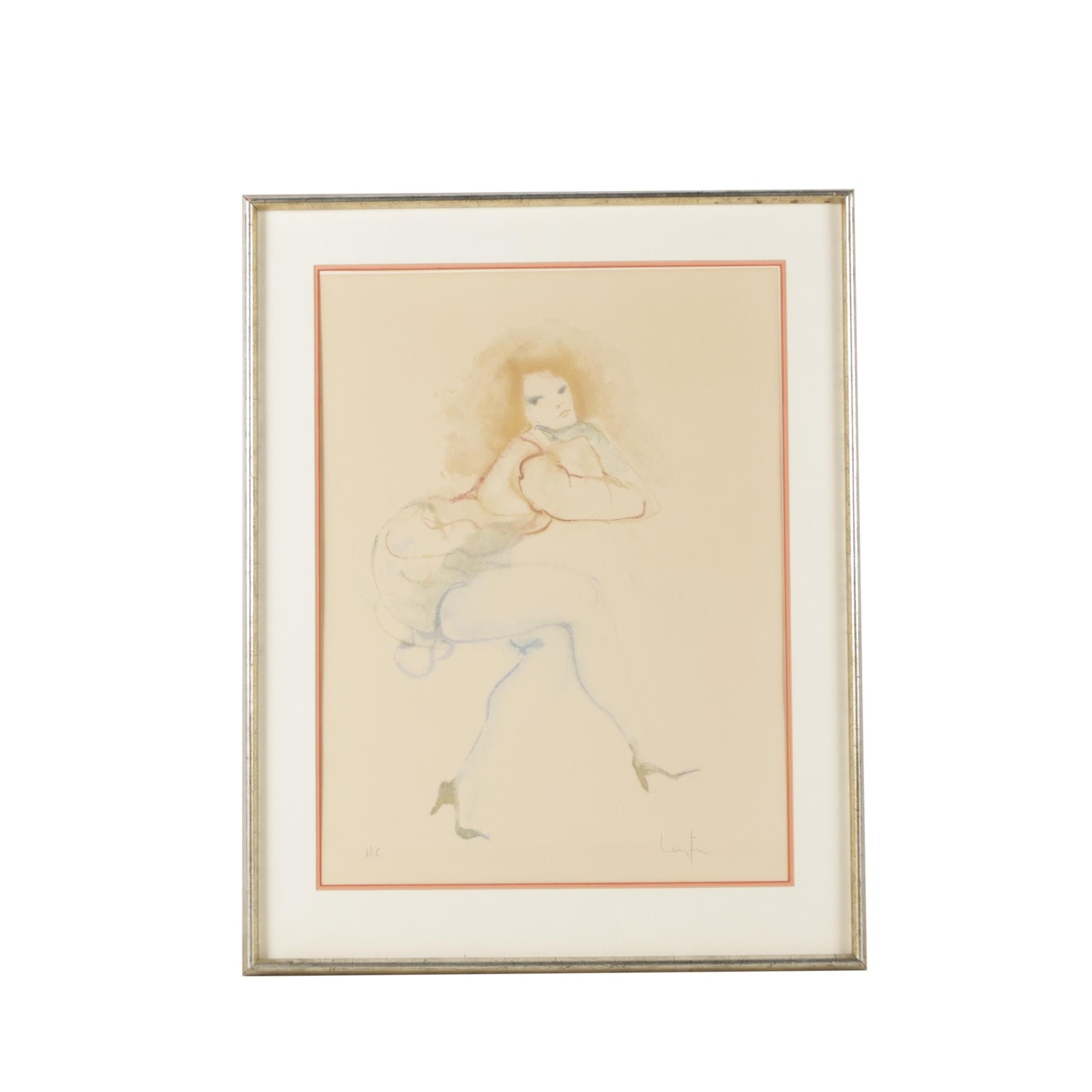 Lithograph of a Woman