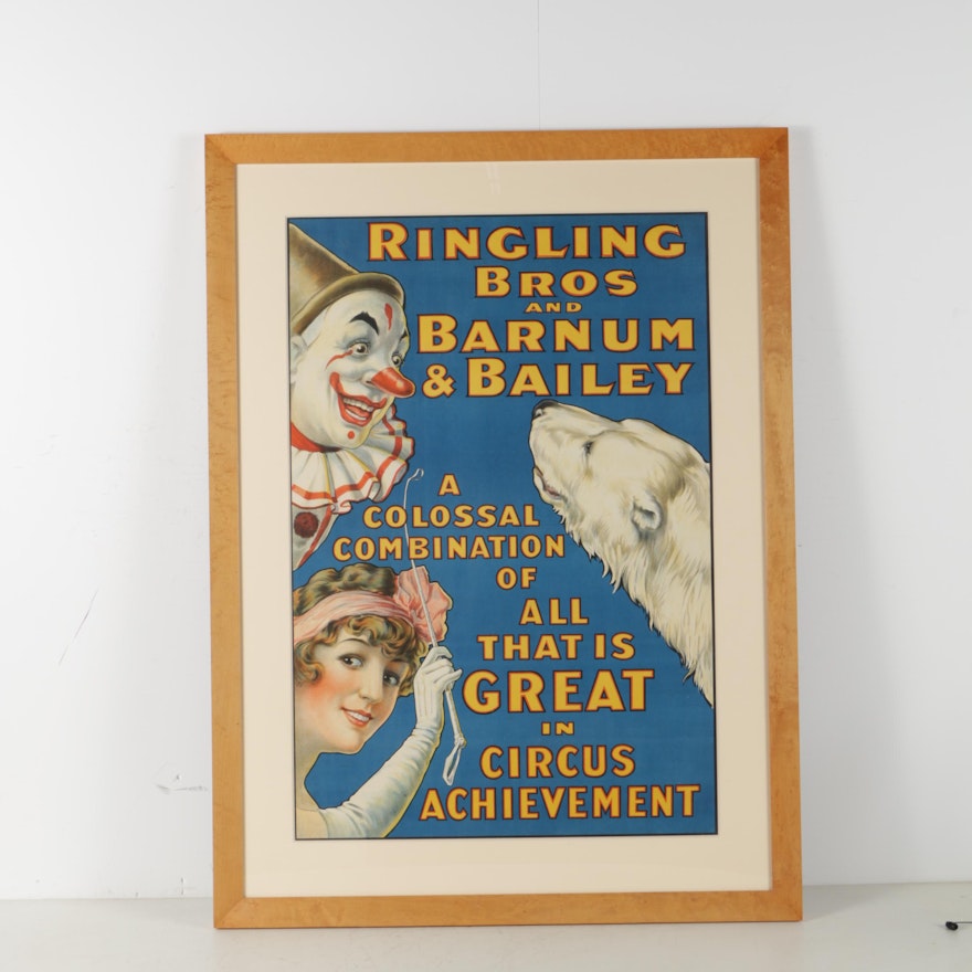 Ringling Bros and Barnum & Bailey Color Lithograph Advertisement