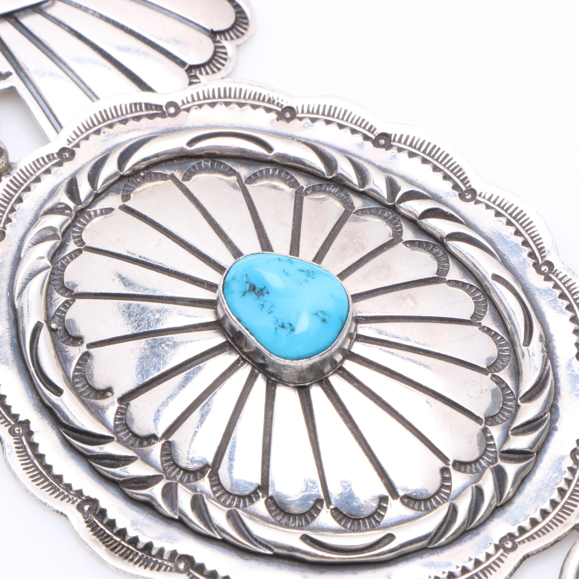 Sterling Silver and Turquoise Southwestern Style Belt