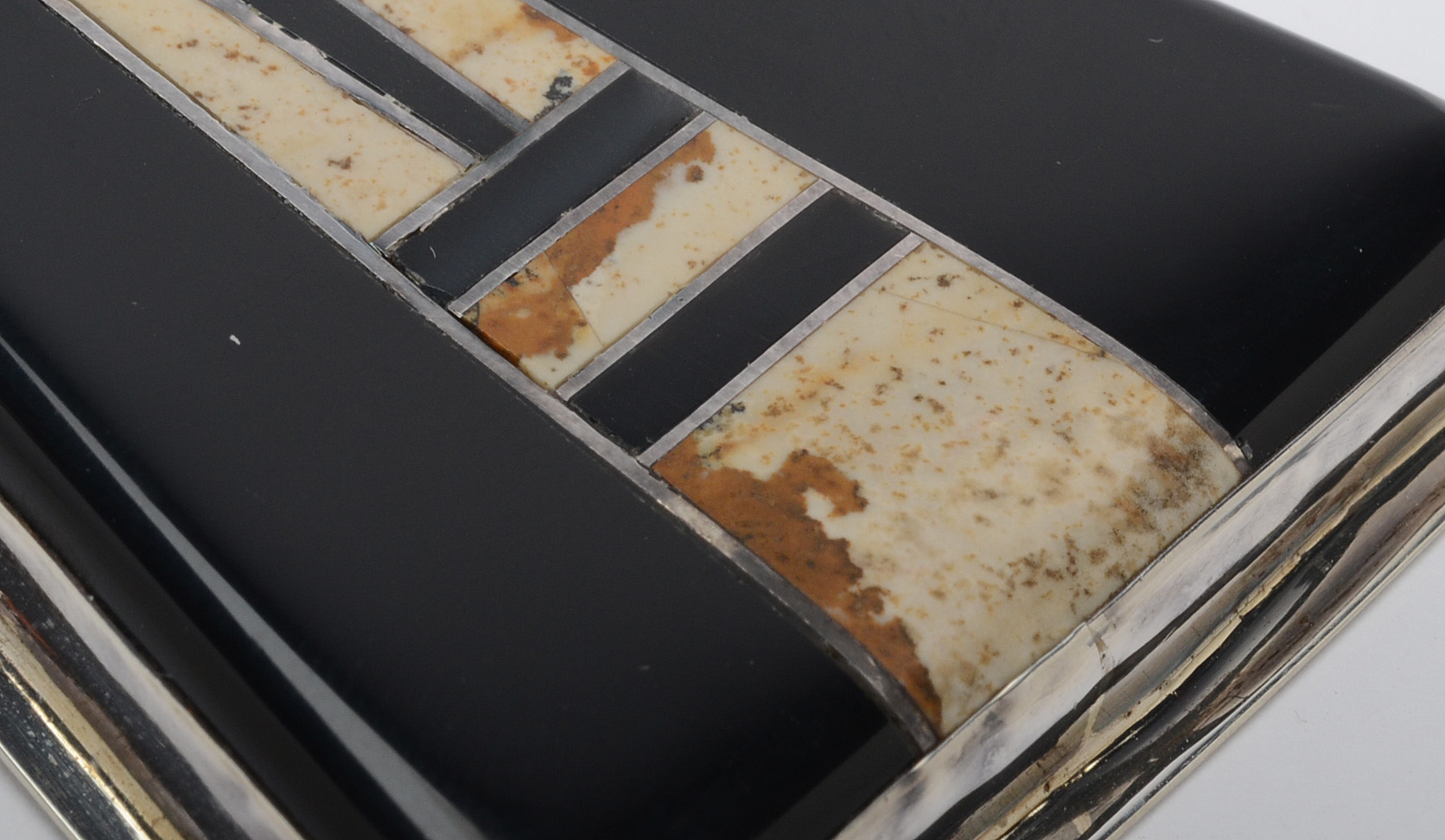 Ellouise Padilla Kiwa Sterling Silver Inlaid Onyx and Jasper Pendant