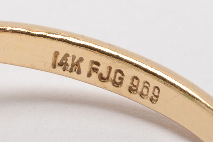 14K Gold Blue Topaz and Diamond Ring