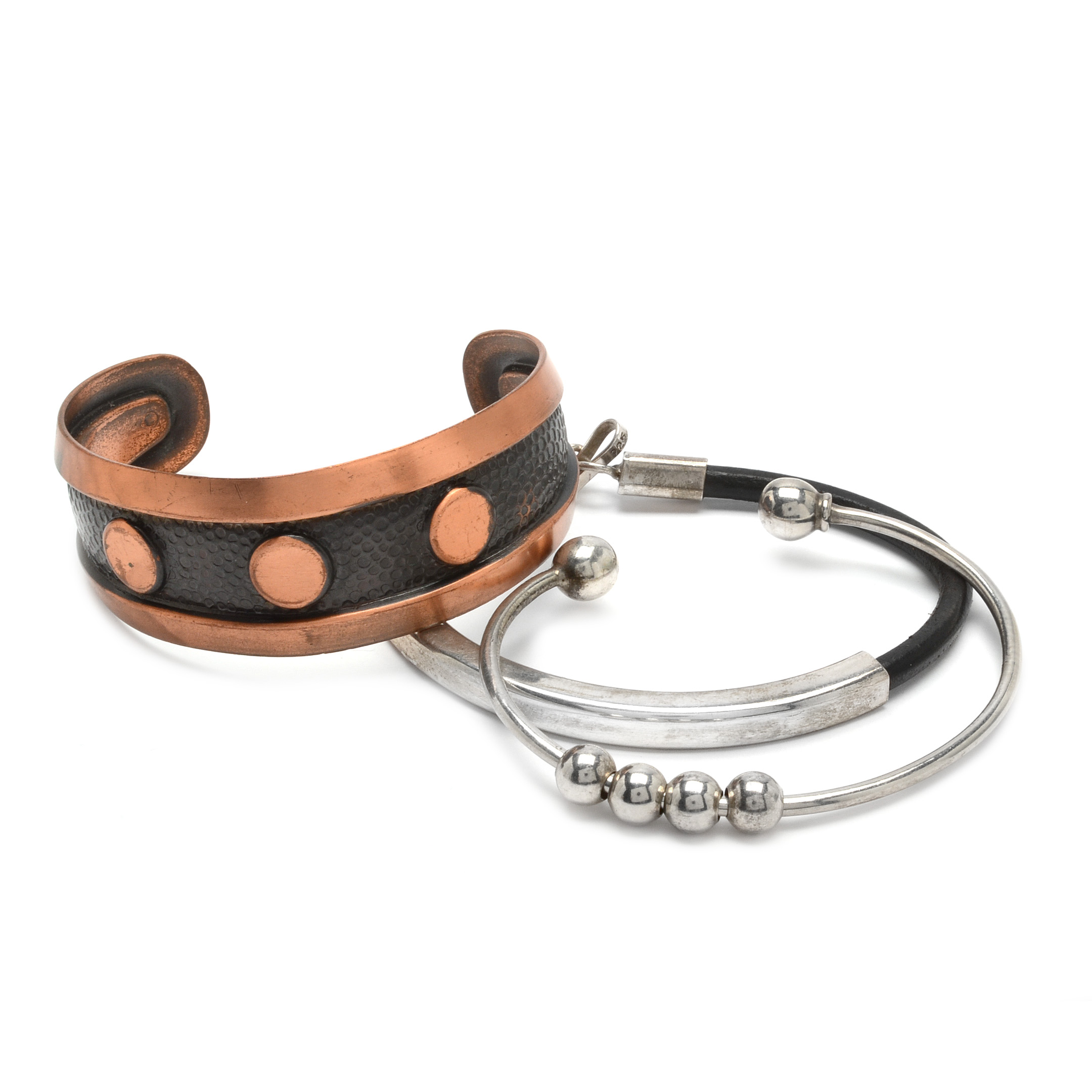 Sterling Silver and Vintage Bell Trading Post Copper Bracelet Selection
