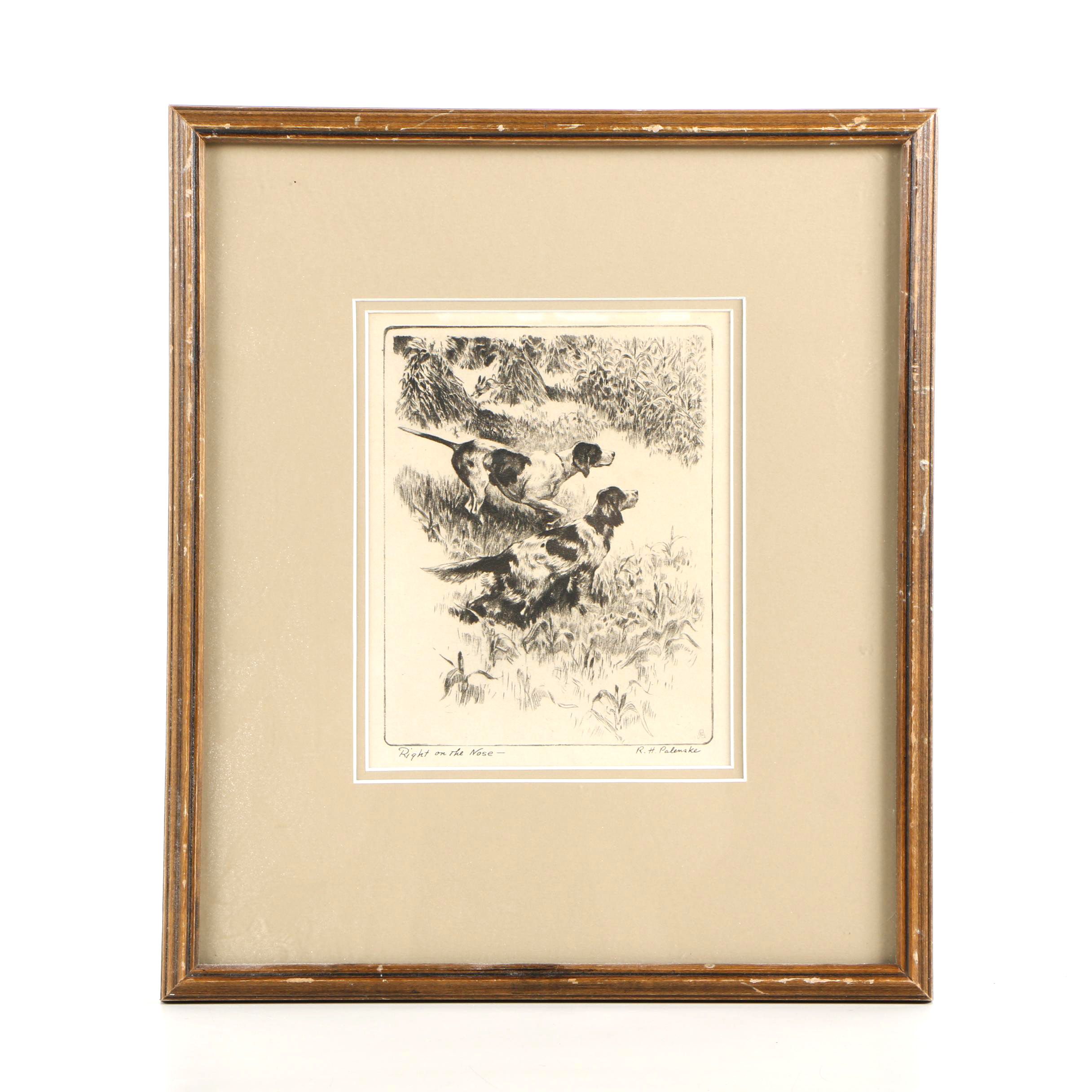 R.H. Palenske Lithograph "Right on the Nose"