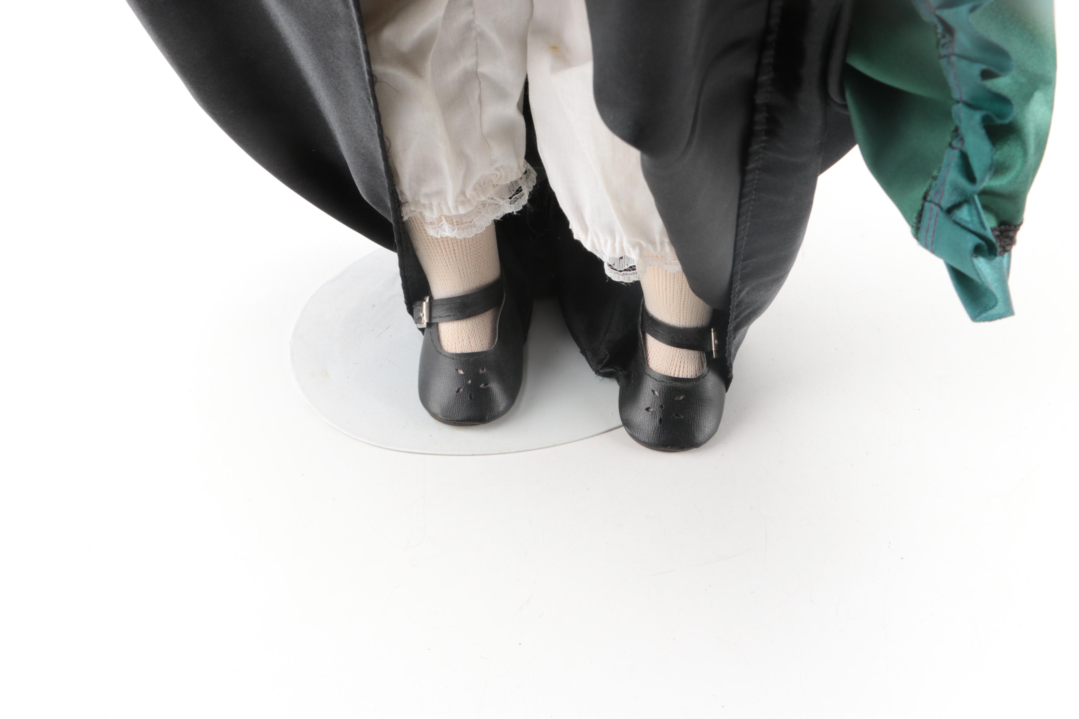 Vintage Victorian Style Porcelain Doll with Stand