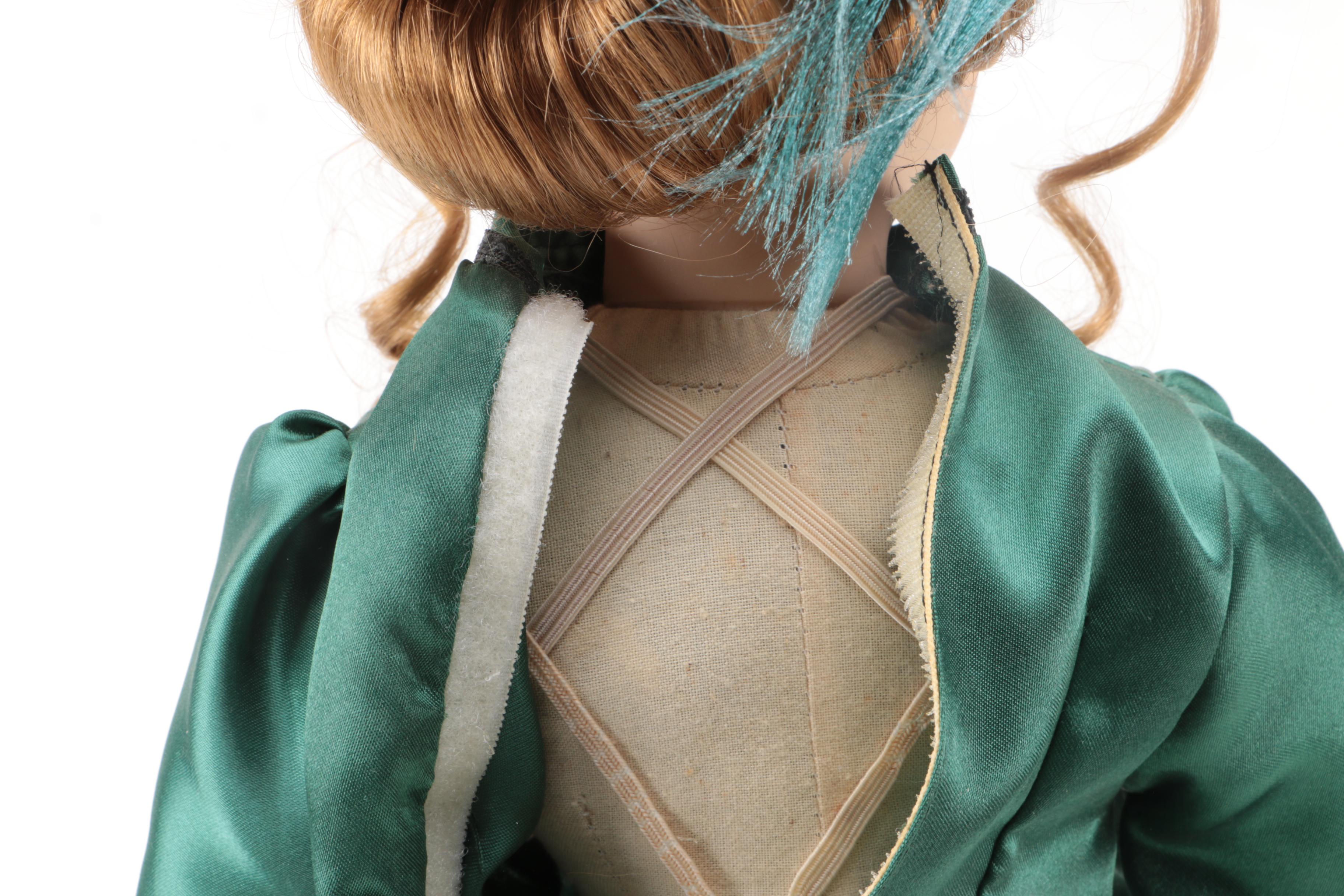 Vintage Victorian Style Porcelain Doll with Stand