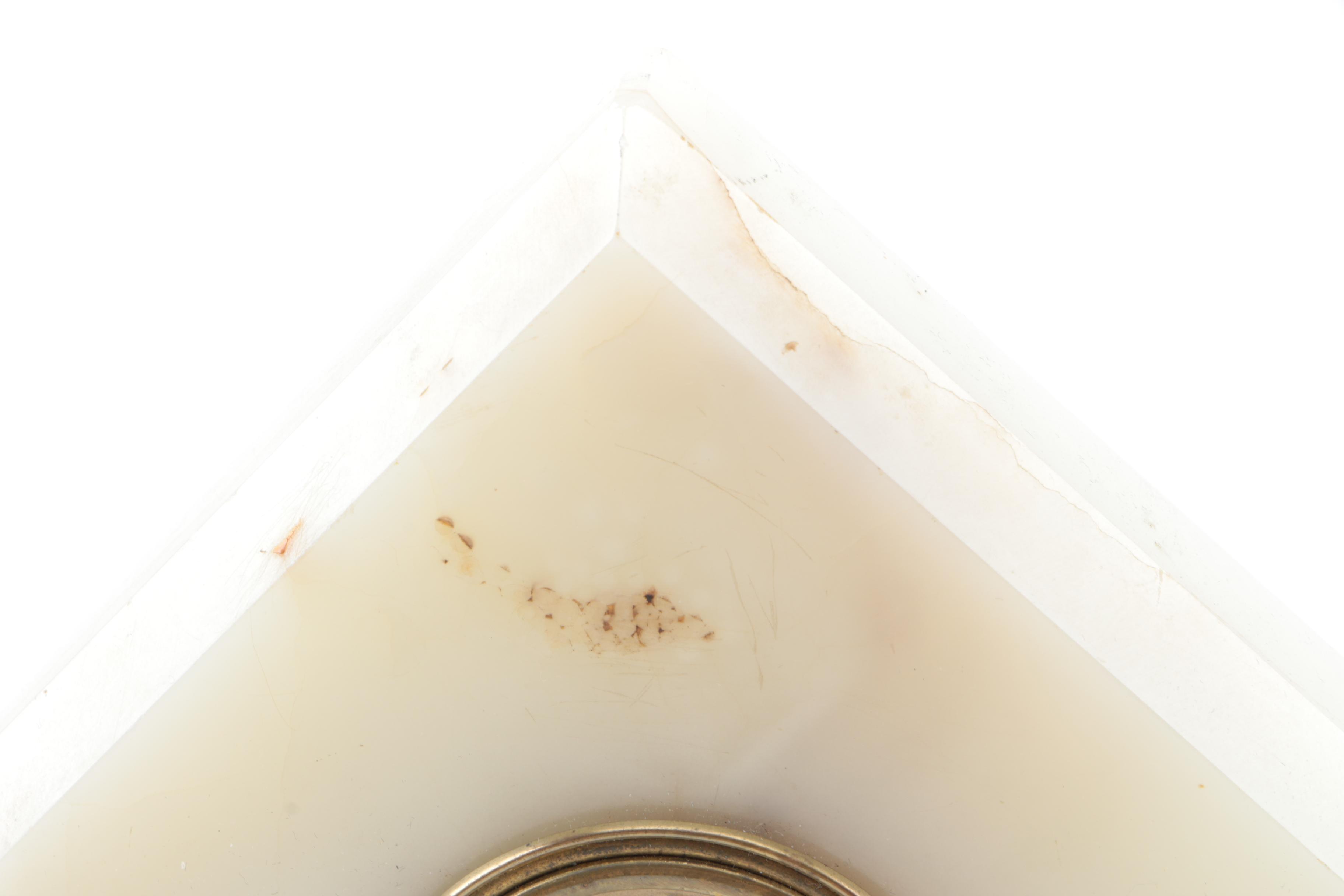 Art Deco Lux Clock Co. White Marble Mantel Clock