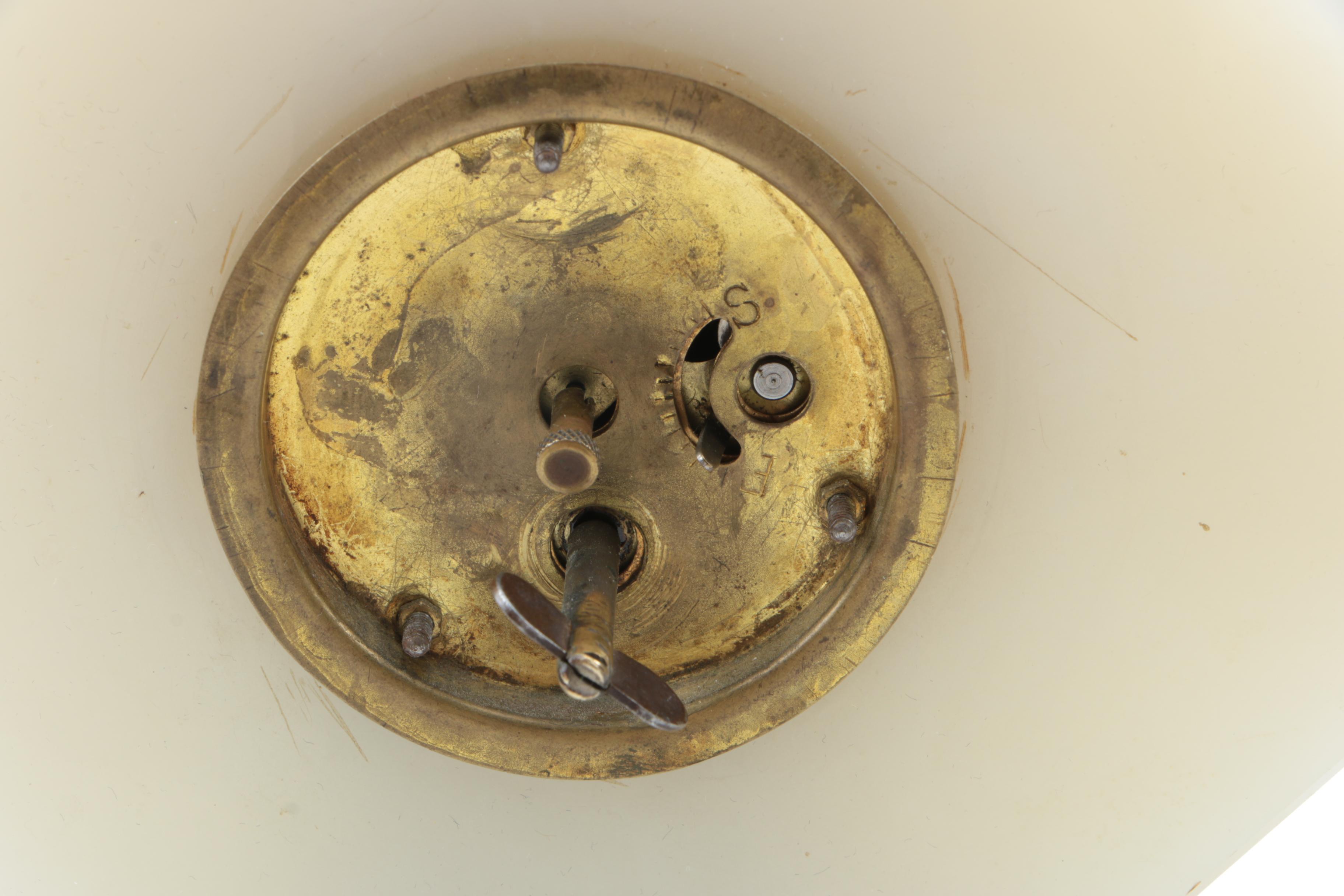 Art Deco Lux Clock Co. White Marble Mantel Clock