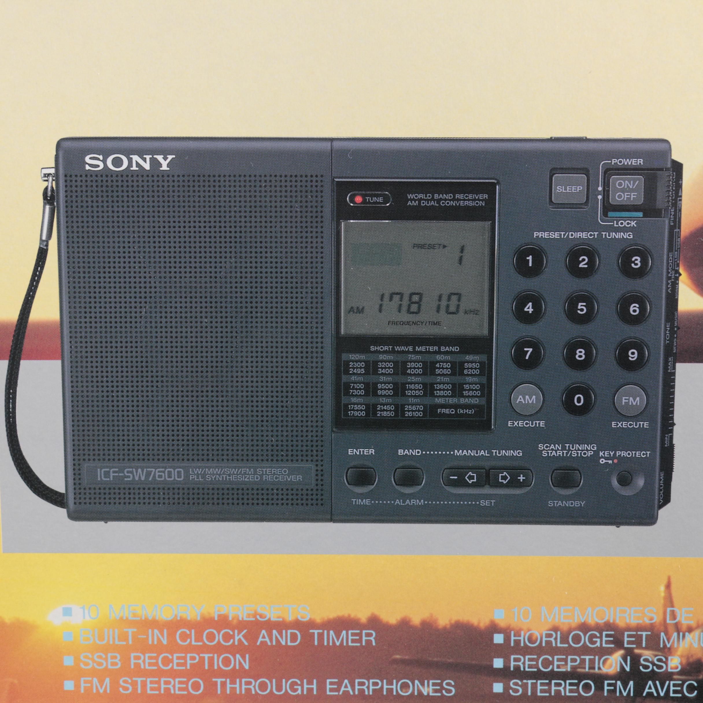 Sony ICF-SW7600 World-Band Shortwave Radio Reciever