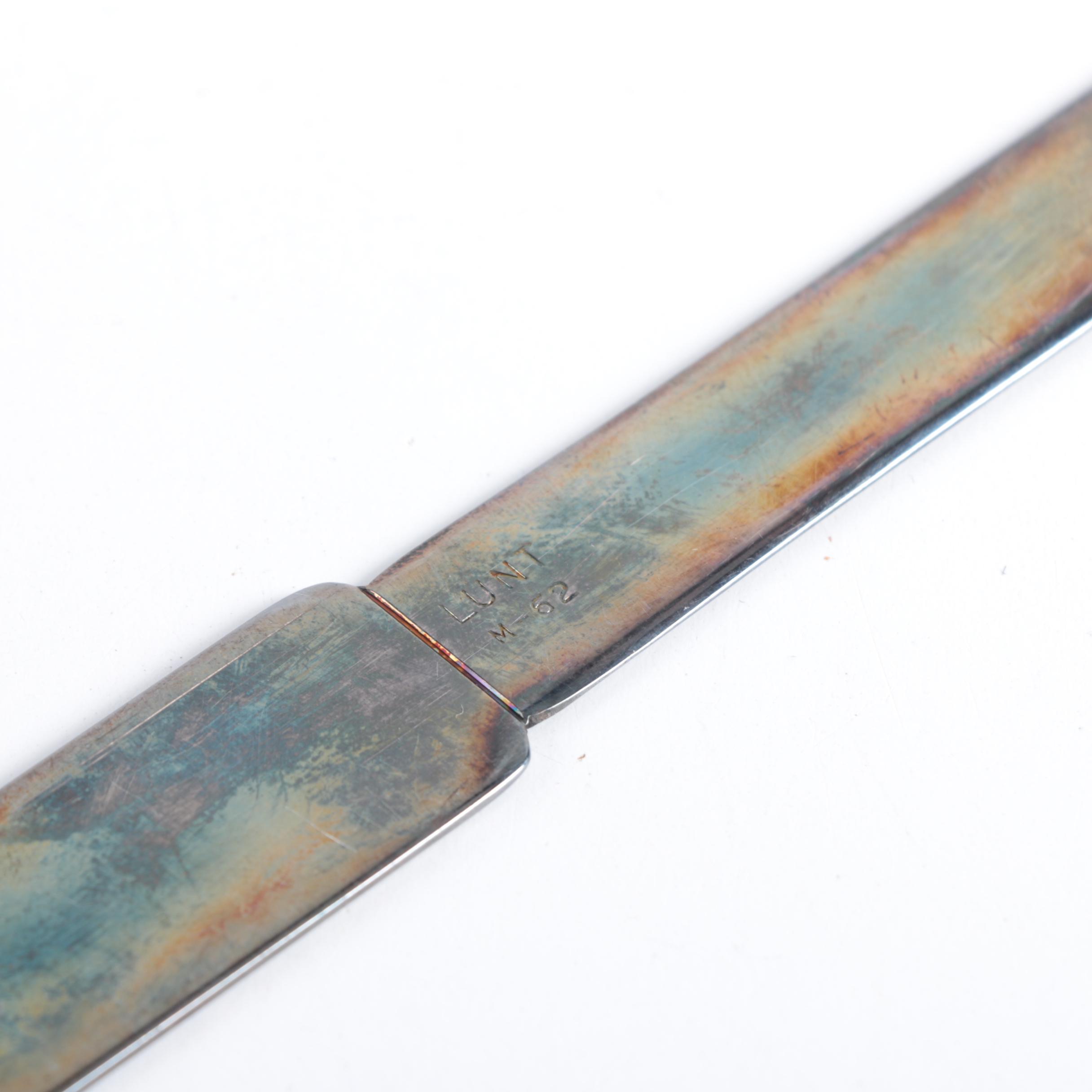 Vintage Lunt Silver Plate Letter Opener and Silver Tone Magnifying Glass