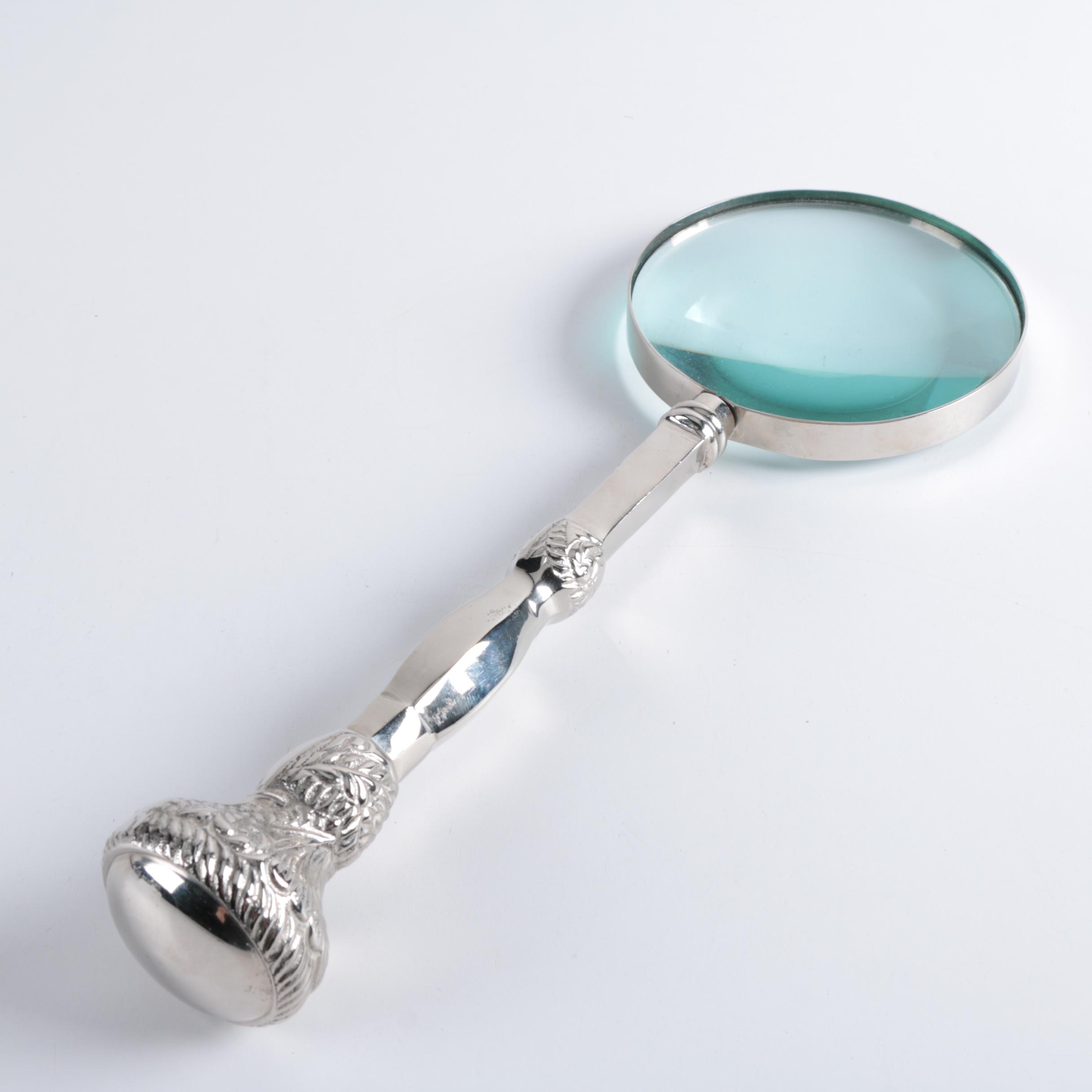 Vintage Lunt Silver Plate Letter Opener and Silver Tone Magnifying Glass