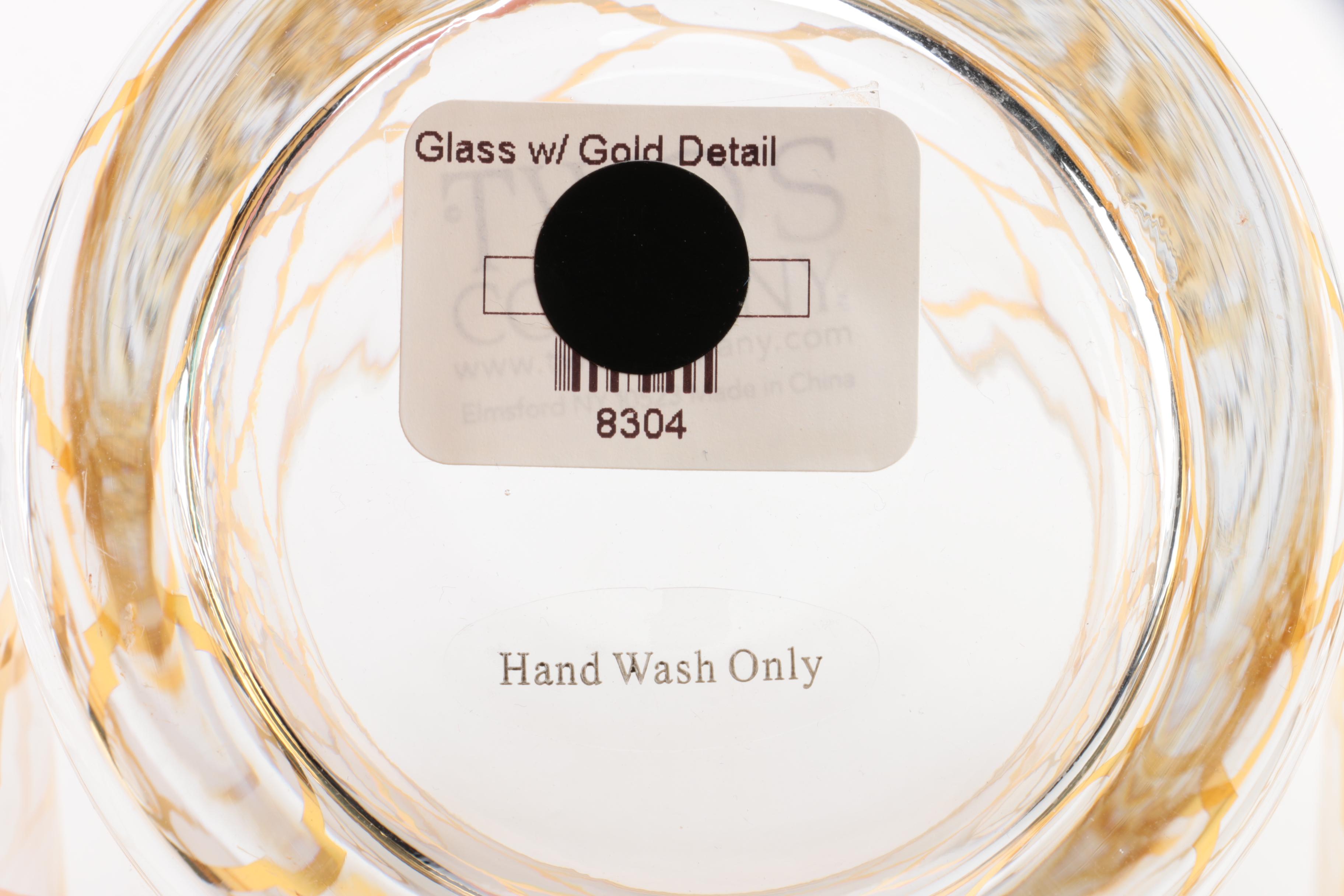 Two's Company Gilded Decanter Set with Mirrored Tray