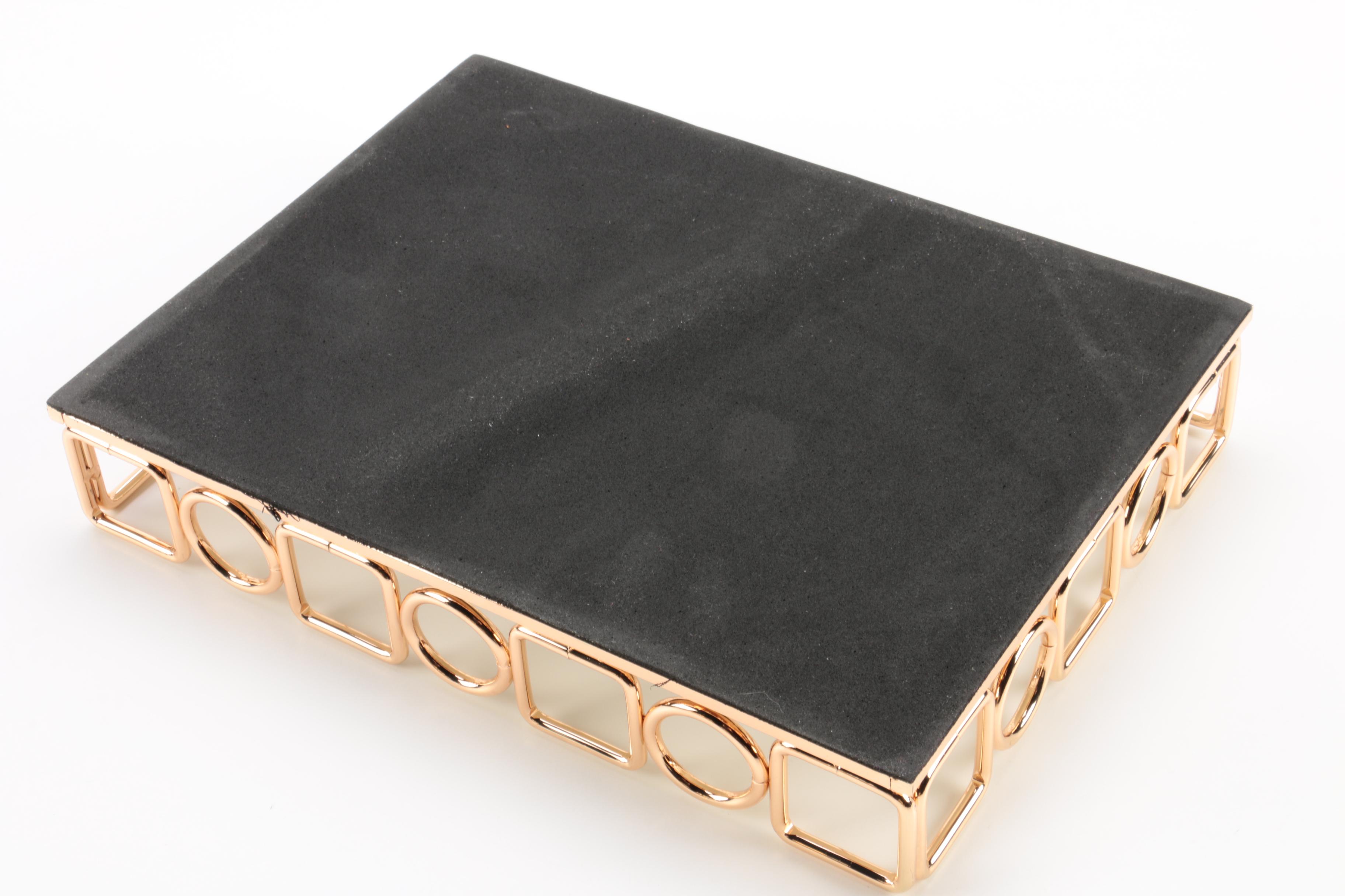 Two's Company Gilded Decanter Set with Mirrored Tray