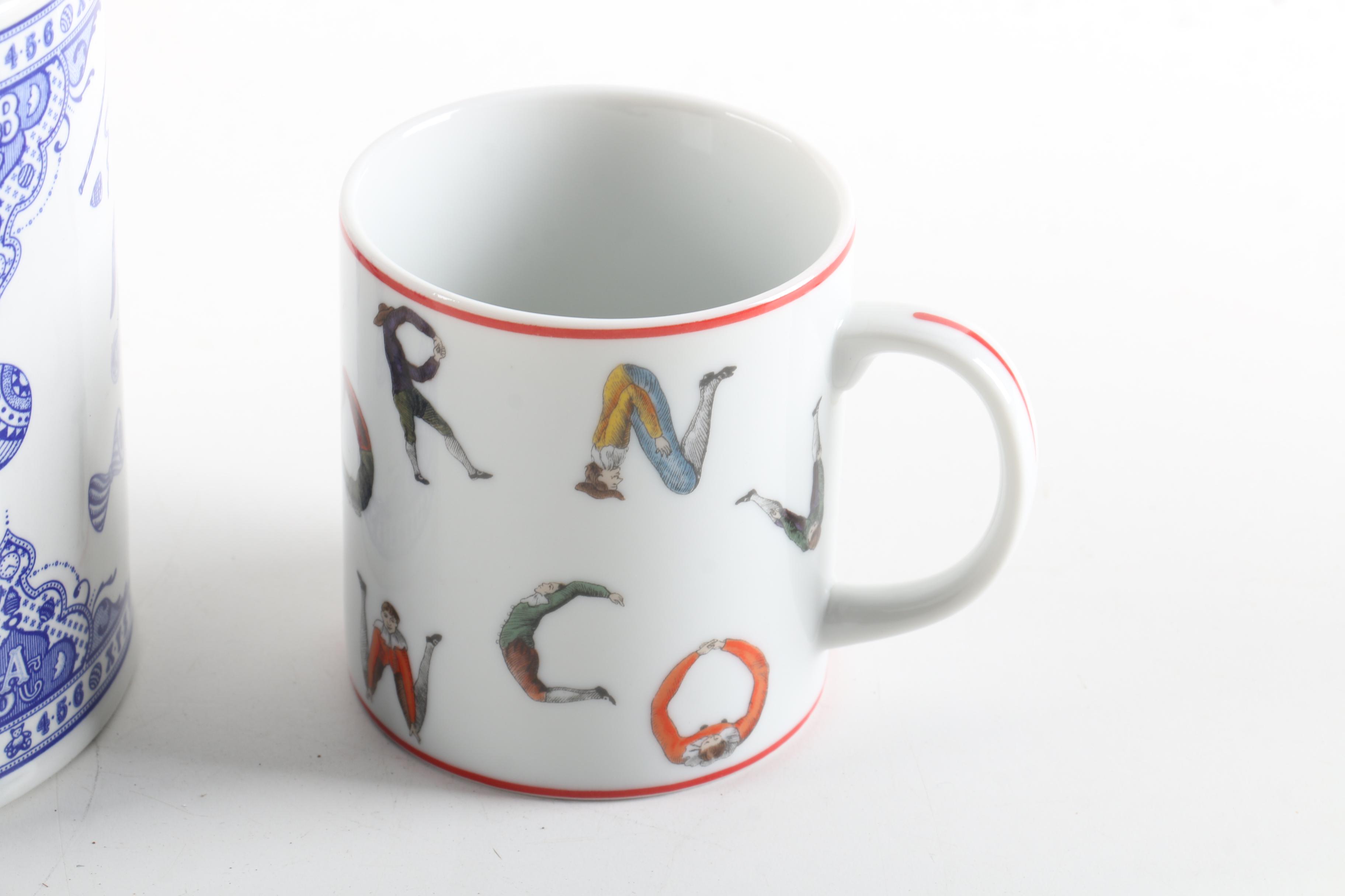 Spode "Edwardian Child" Coin Bank and Sadek "Hotch-Potch Alphabet" Mug