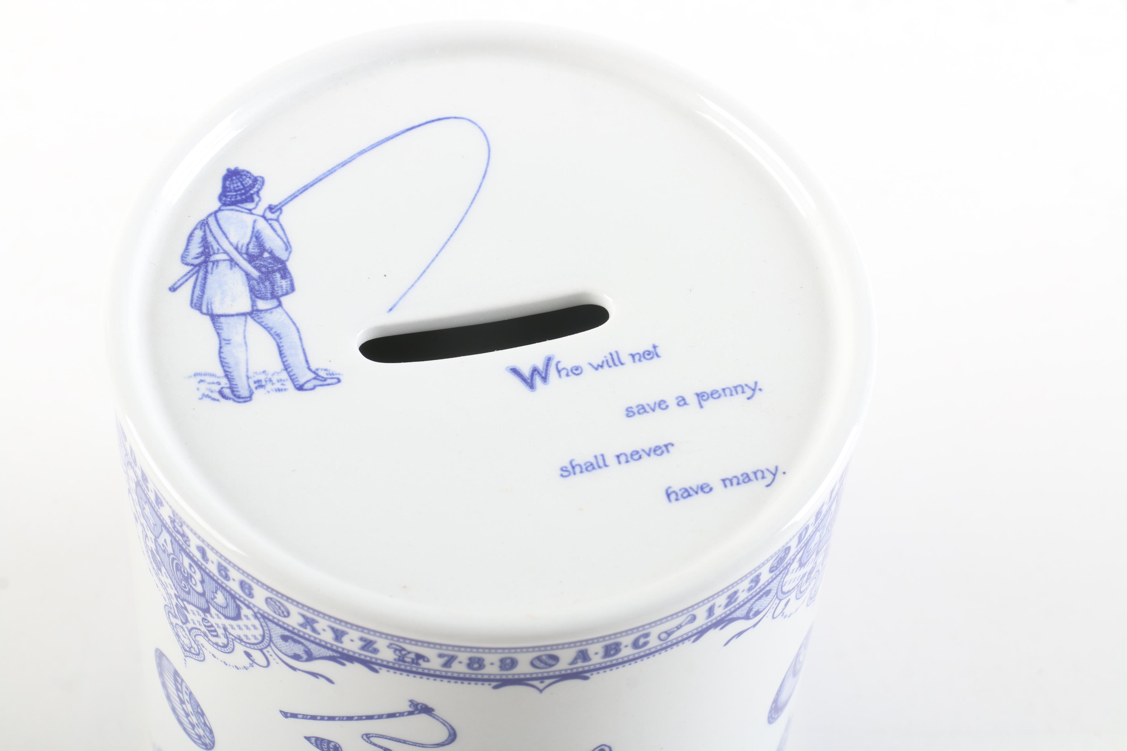 Spode "Edwardian Child" Coin Bank and Sadek "Hotch-Potch Alphabet" Mug