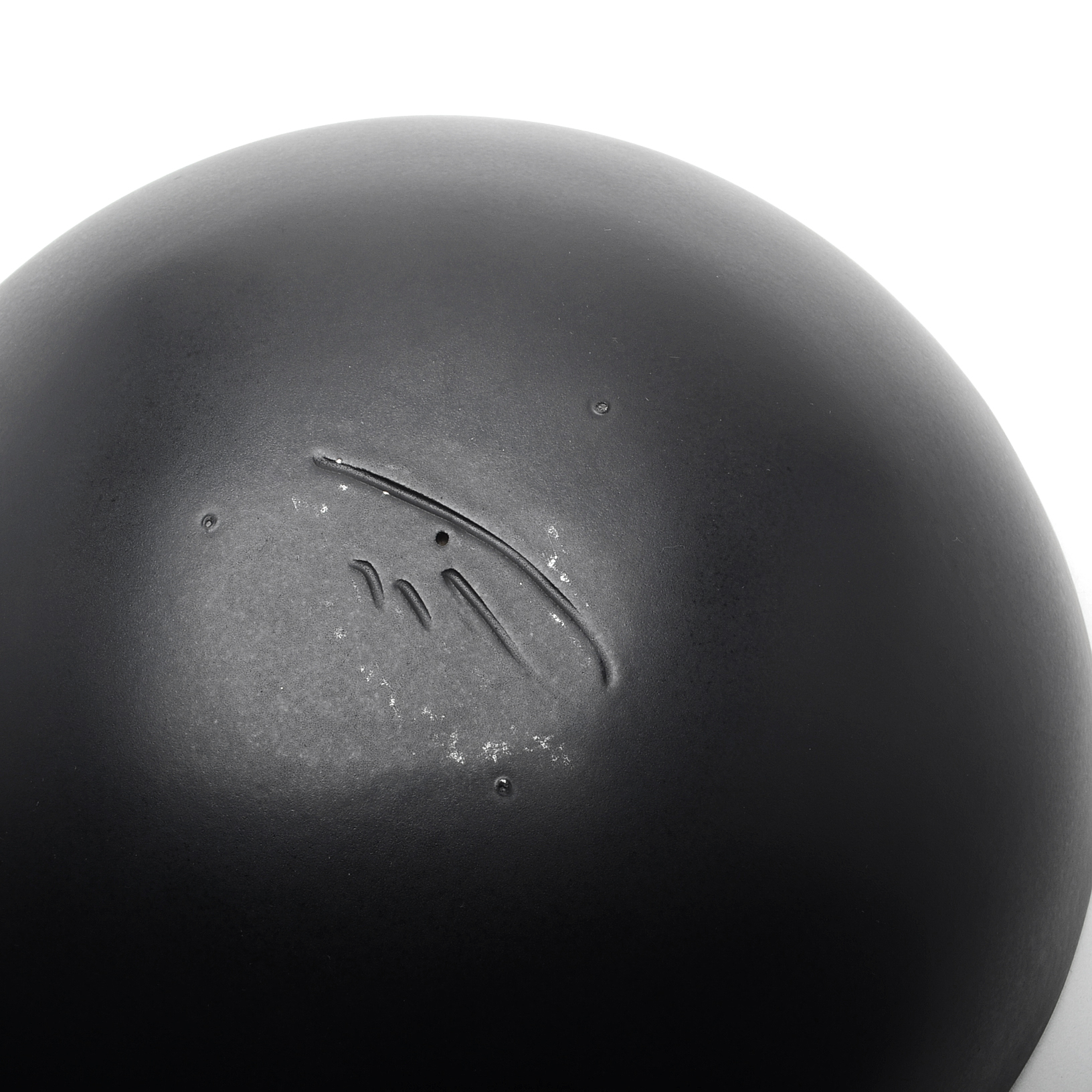 Modern Matte Black Porcelain Bowl, Signed