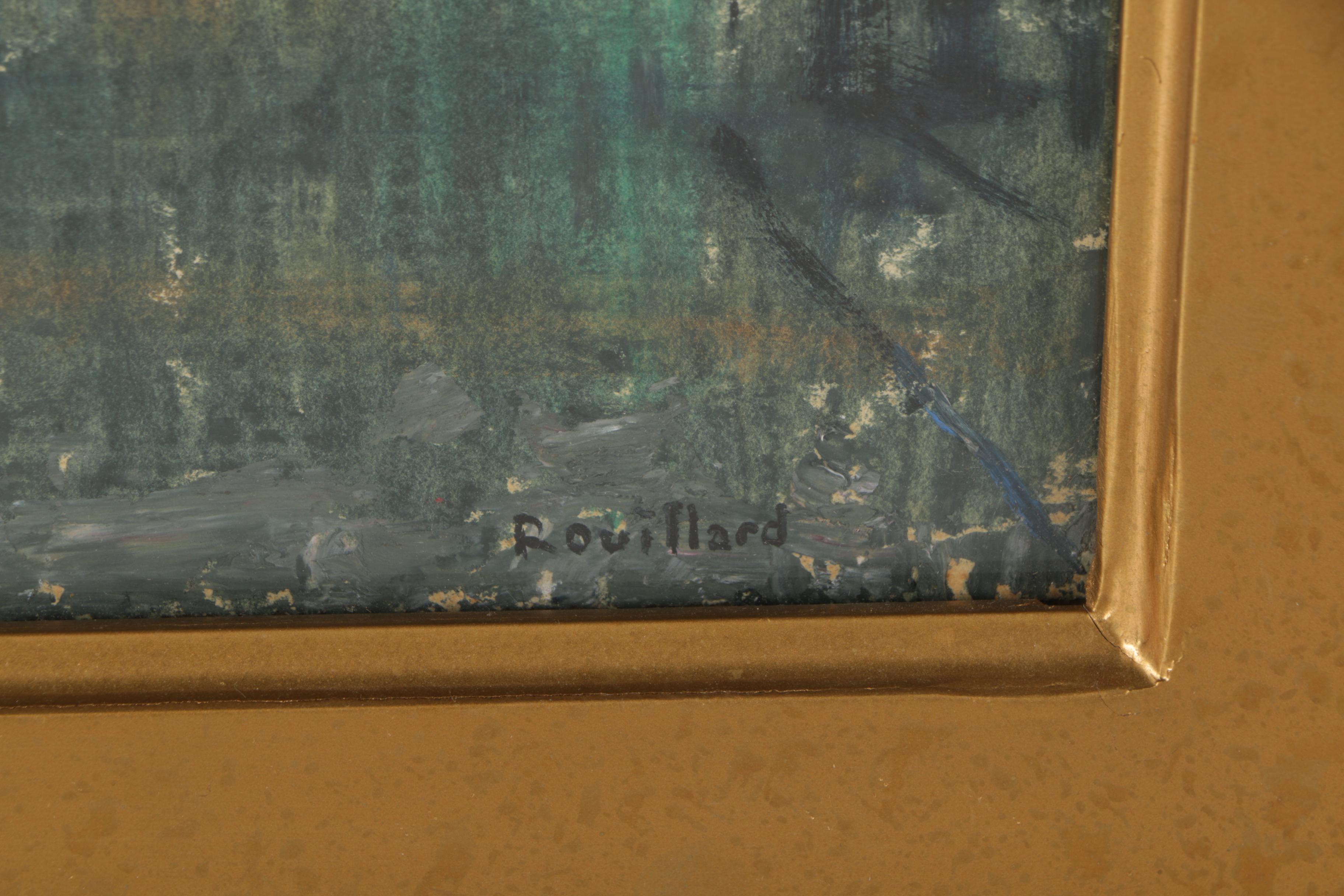 Rouillard Oil Painting of a Dreary Street