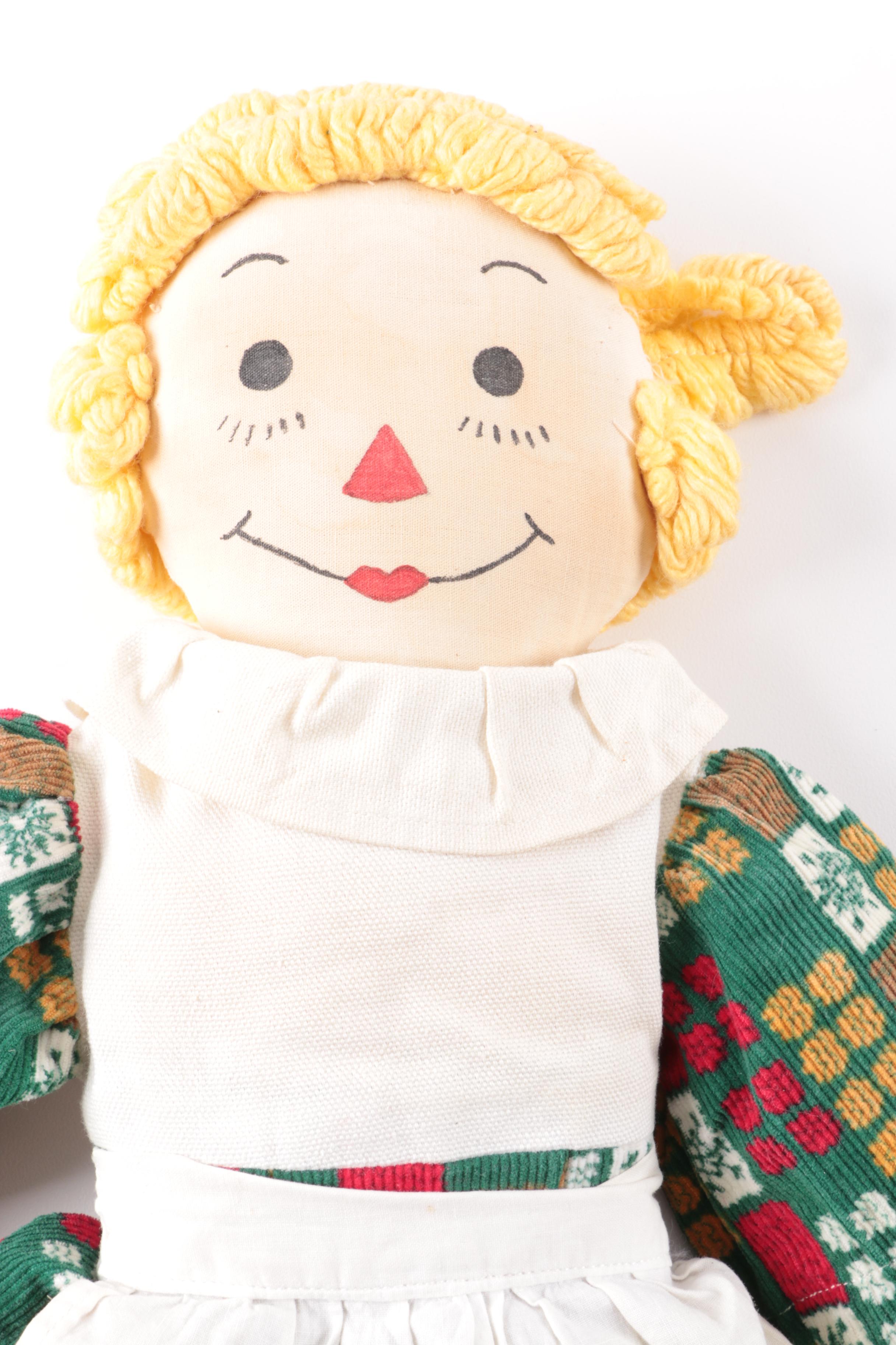 Vintage Hand Crafted "Raggedy Ann" Style Dolls