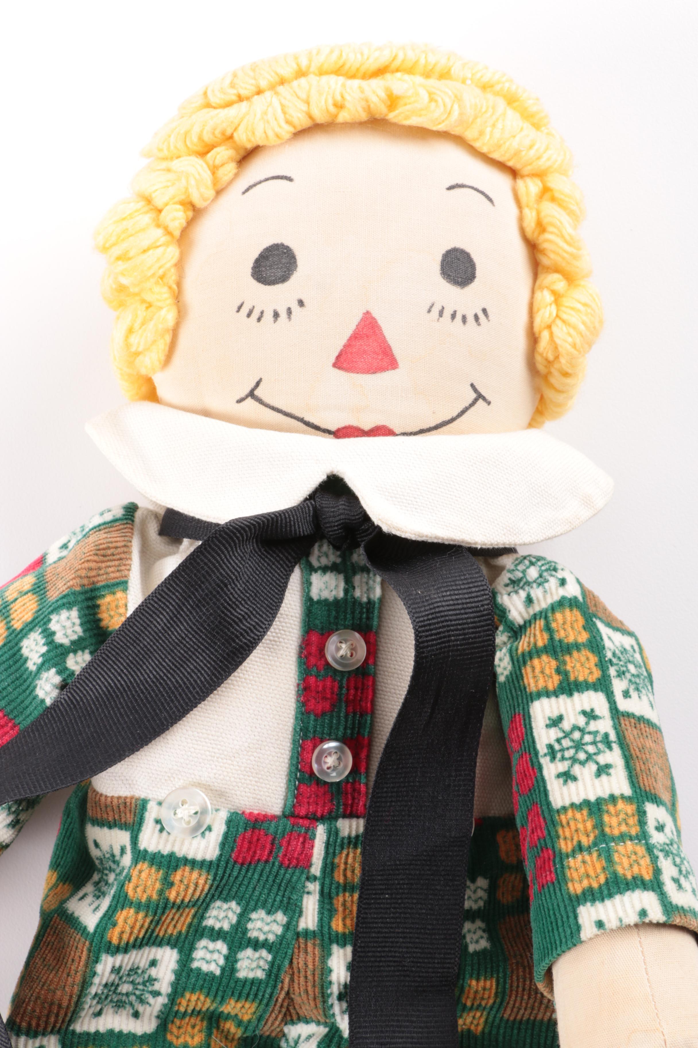 Vintage Hand Crafted "Raggedy Ann" Style Dolls