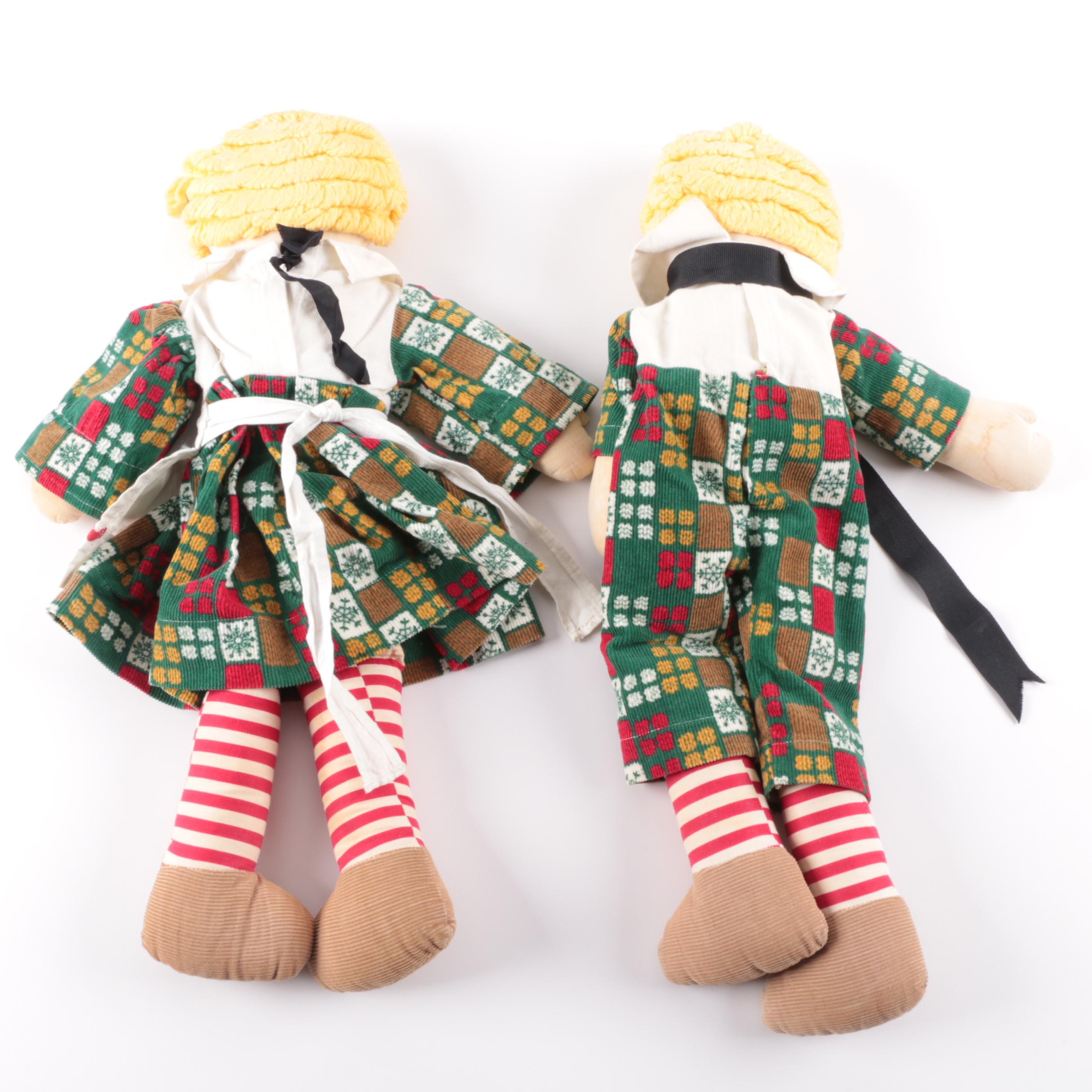 Vintage Hand Crafted "Raggedy Ann" Style Dolls