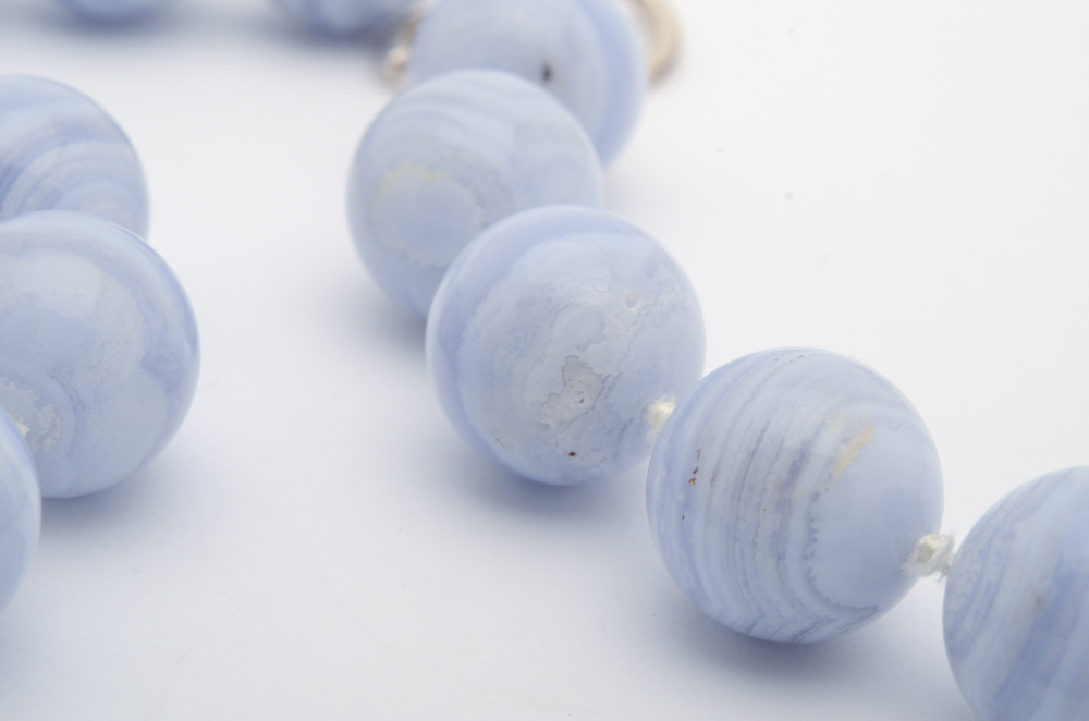 Paloma Picasso for Tiffany & Co. Sterling Silver Lace Agate Necklace Blue