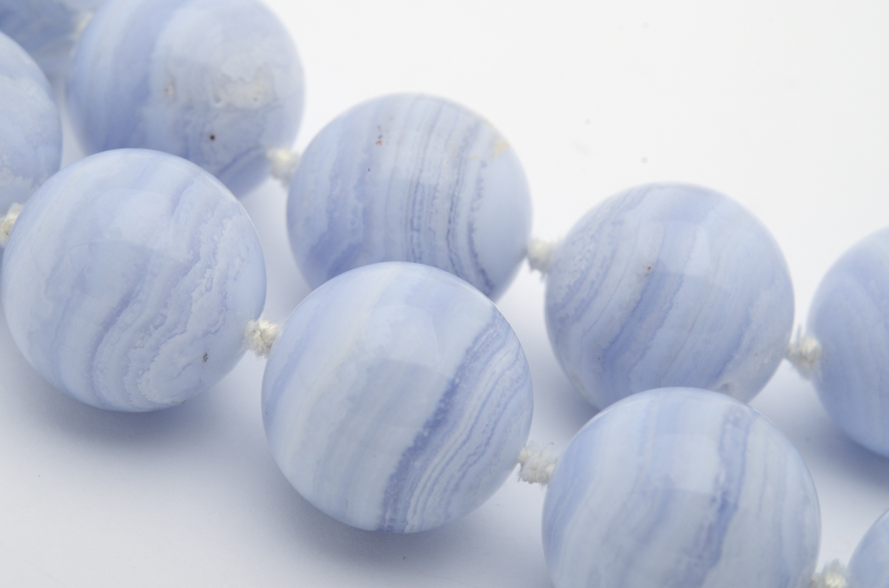 Paloma Picasso for Tiffany & Co. Sterling Silver Lace Agate Necklace Blue