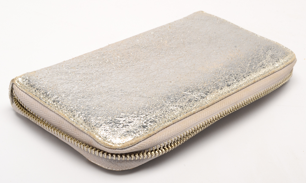 Tory Burch Silver and Gold Metallic Leather Wallets