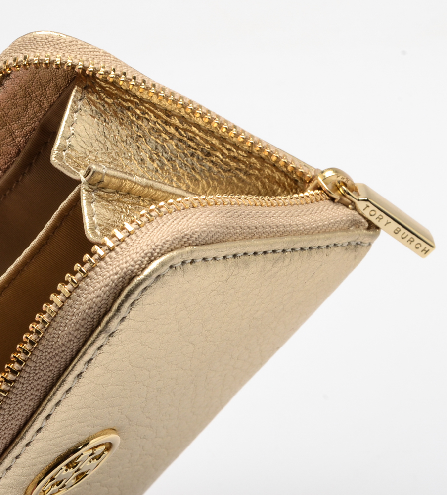 Tory Burch Silver and Gold Metallic Leather Wallets