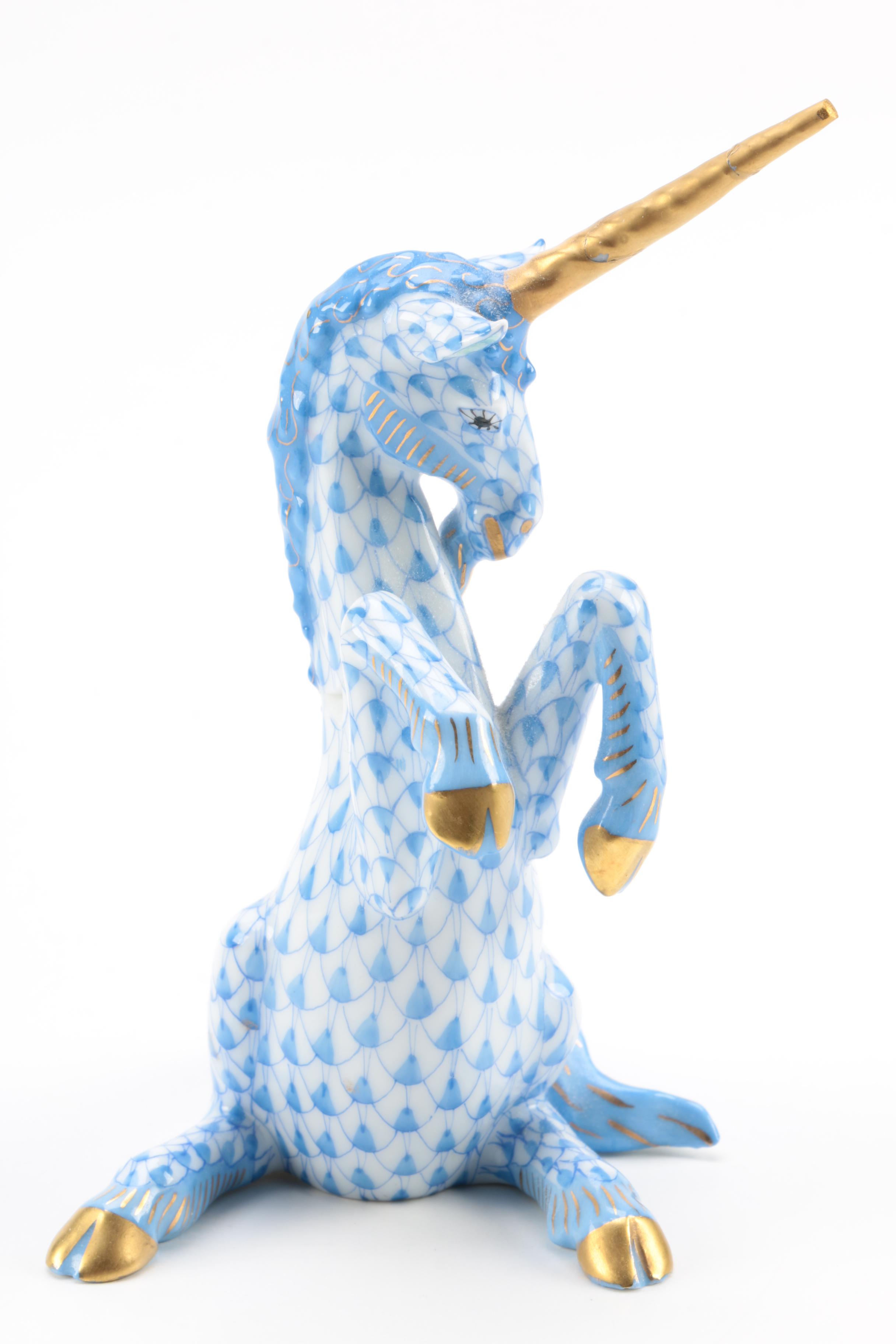 Herend Hungary Porcelain Unicorn Figurine