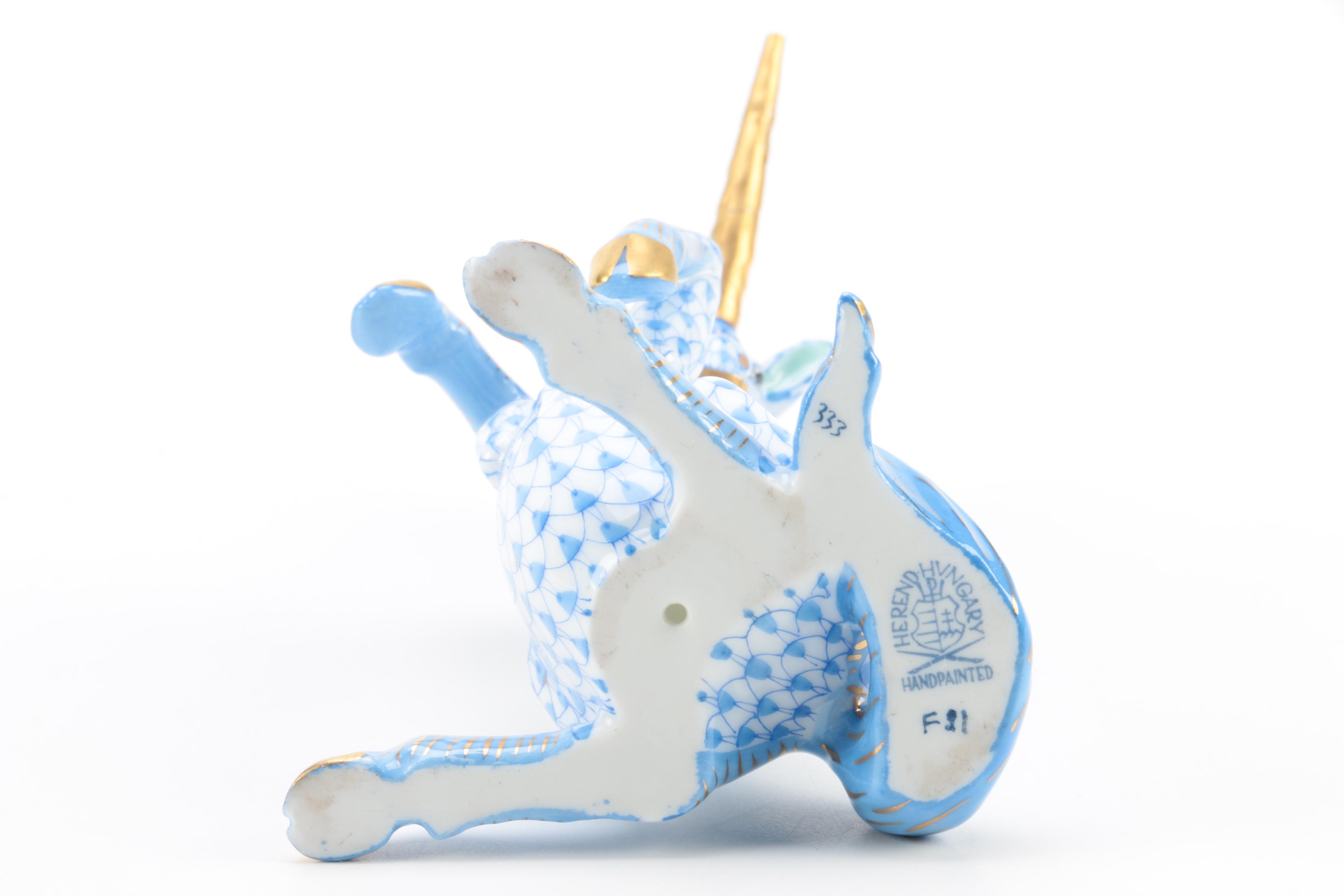 Herend Hungary Porcelain Unicorn Figurine