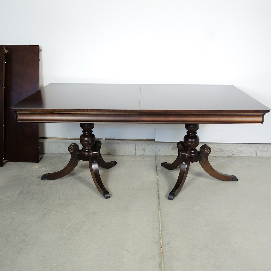 Bassett Furniture "Chateau Marseille" Double Pedestal Dining Table
